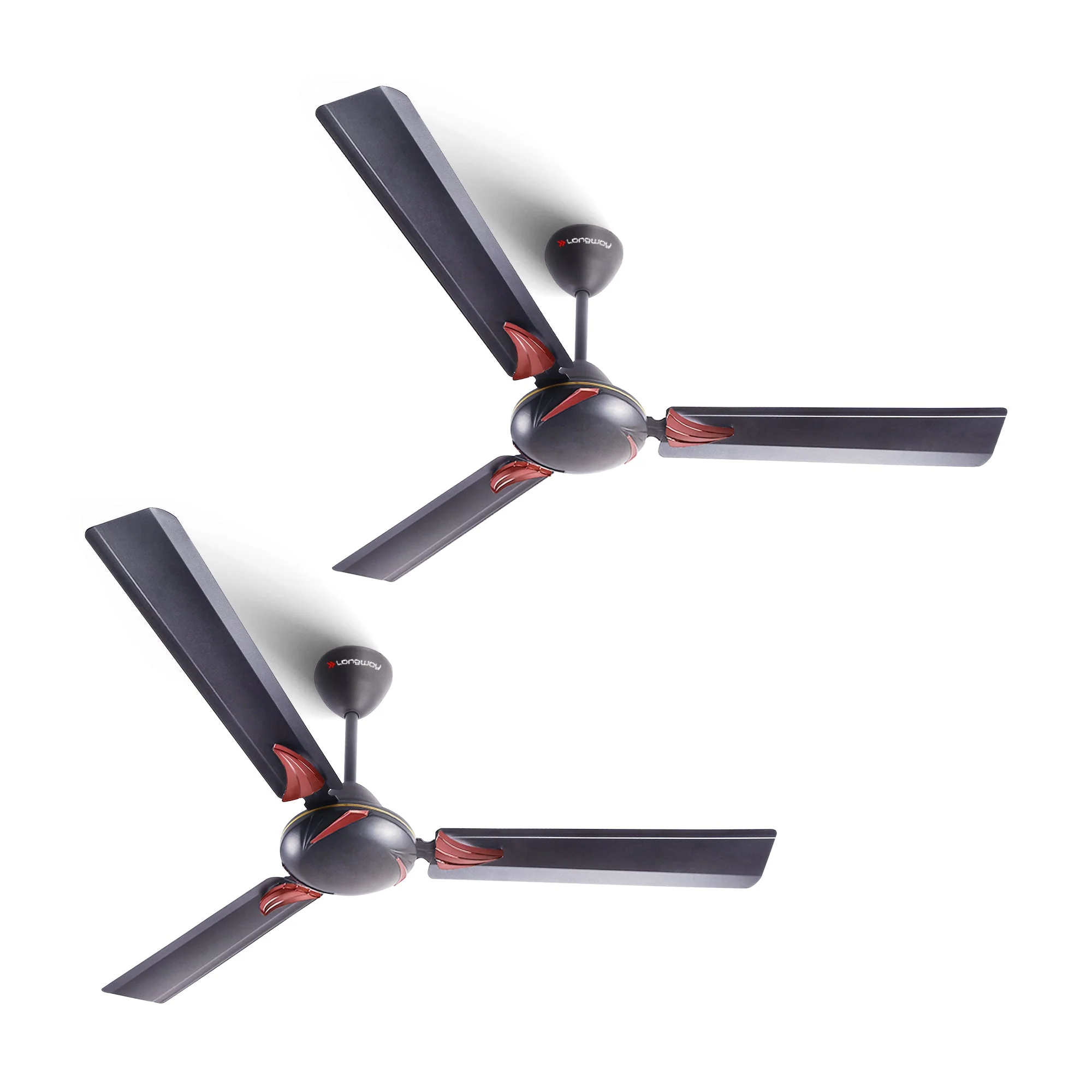 Longway Creta P2 1200 mm/48 inch Ultra High Speed 3 Blade Anti-Dust Decorative Star Rated Ceiling Fan (Smoked Brown, Pack of 2) - Image 10