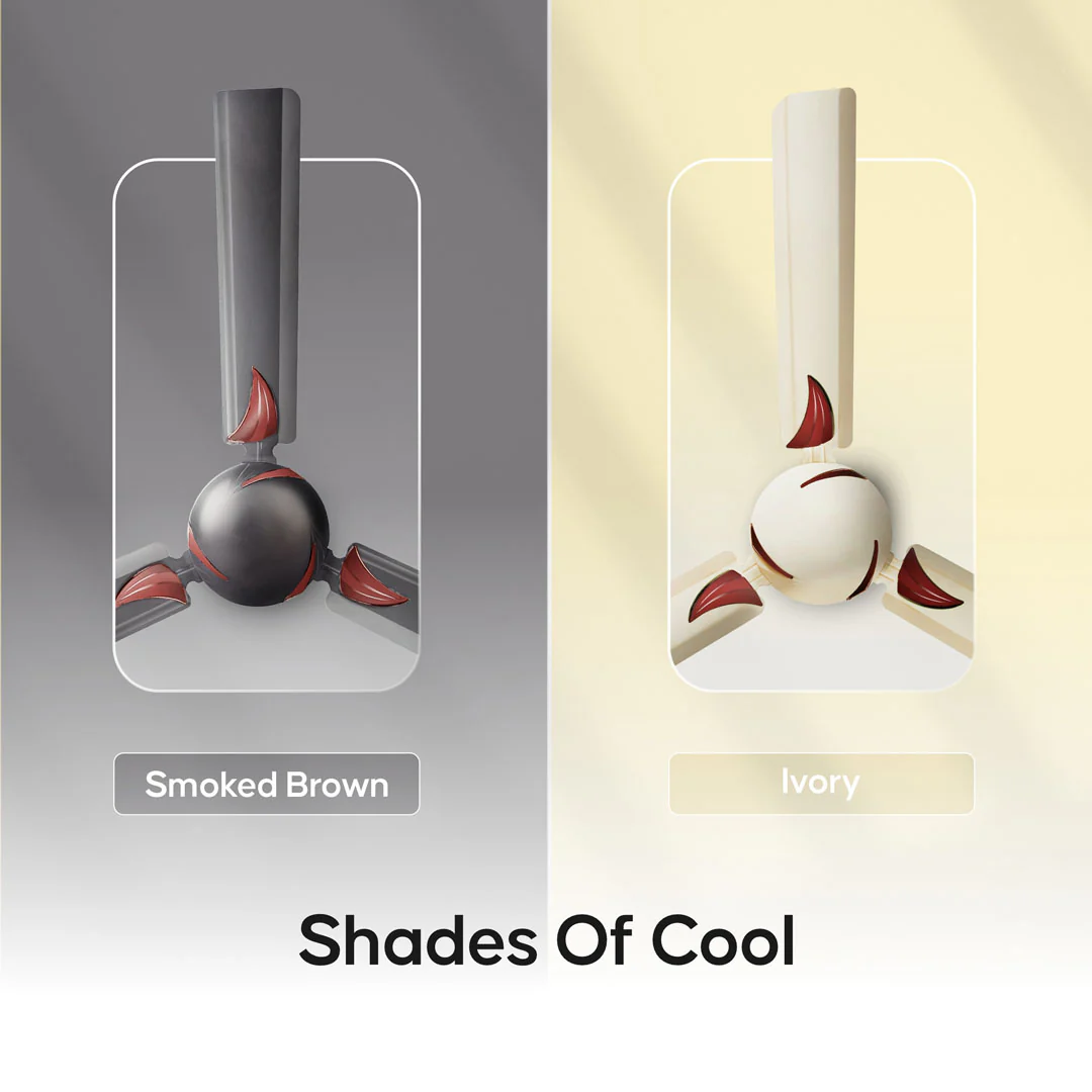 Longway Creta P2 1200 mm/48 inch Ultra High Speed 3 Blade Anti-Dust Decorative Star Rated Ceiling Fan (Smoked Brown, Pack of 2) - Image 5