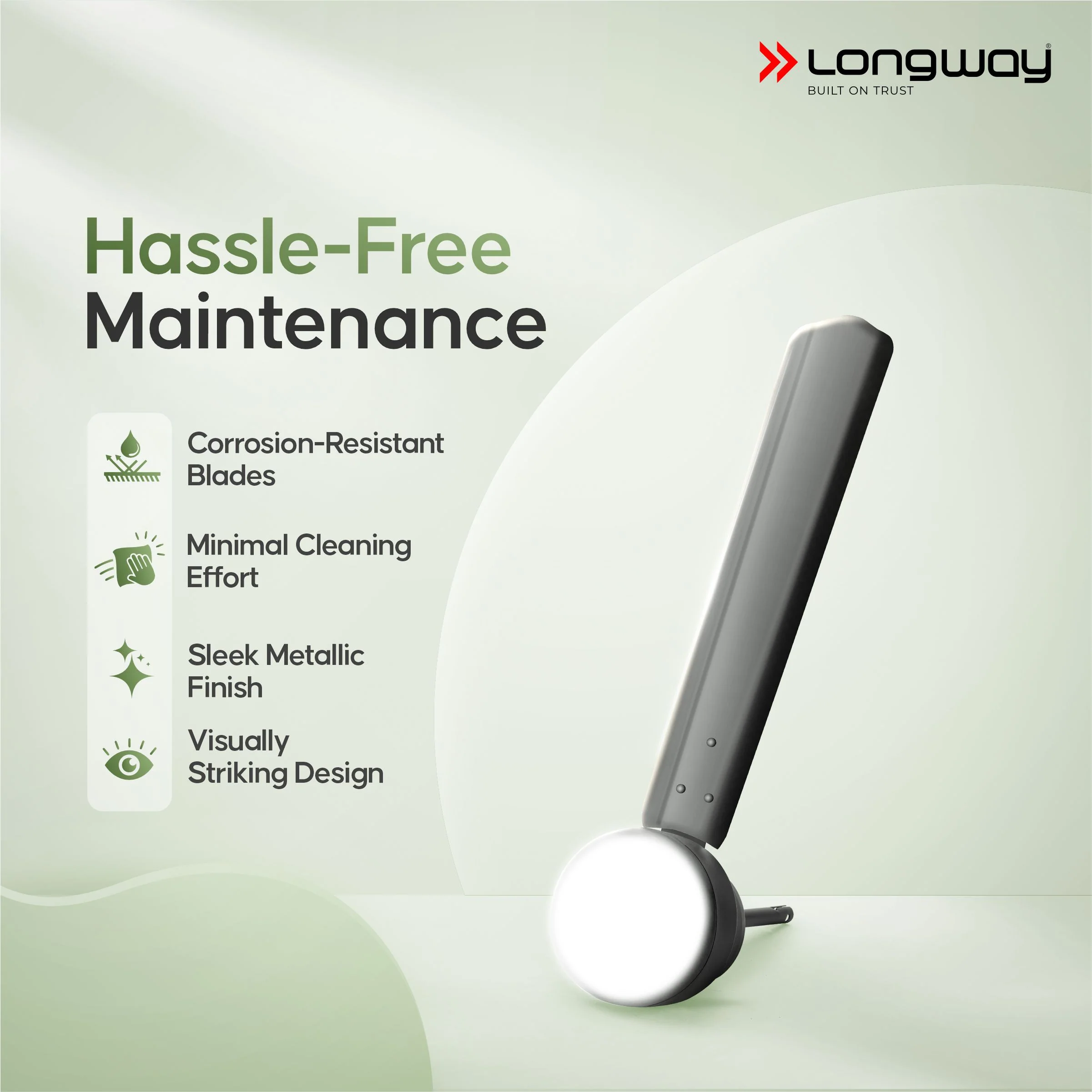 Longway Luminair 1200 mm BLDC Ceiling Fan with Remote Control | BEE 5 Star Rated Energy Efficient | Ultra High Speed 3 Blade Anti-Dust Decorative Ceiling Fan | 5 Years Warranty (Smoked Brown, Pack of 2) - Image 6