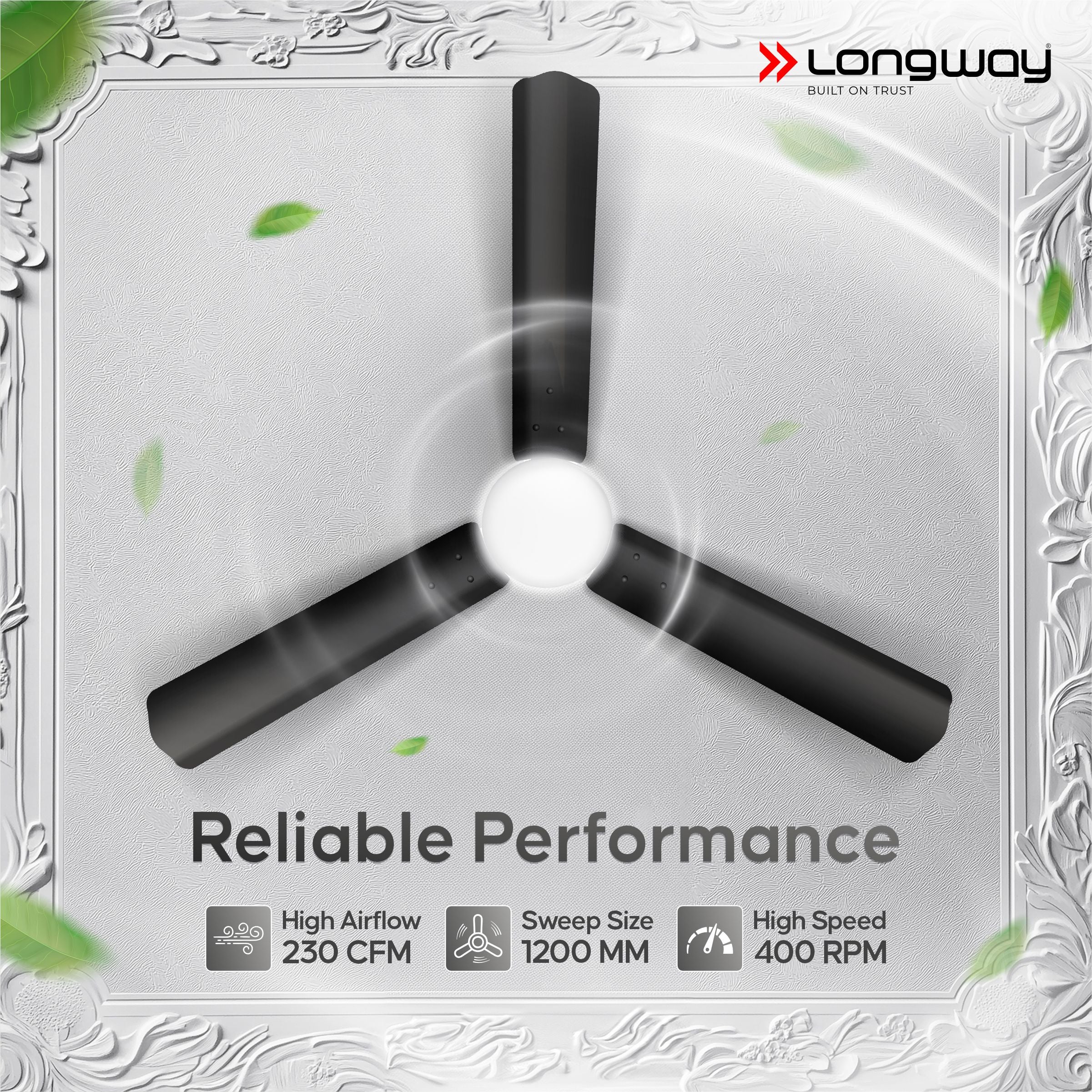 Longway Luminair 1200 mm BLDC Ceiling Fan with Remote Control | BEE 5 Star Rated Energy Efficient | Ultra High Speed 3 Blade Anti-Dust Decorative Ceiling Fan | 5 Years Warranty (Smoked Brown, Pack of 2) - Image 7