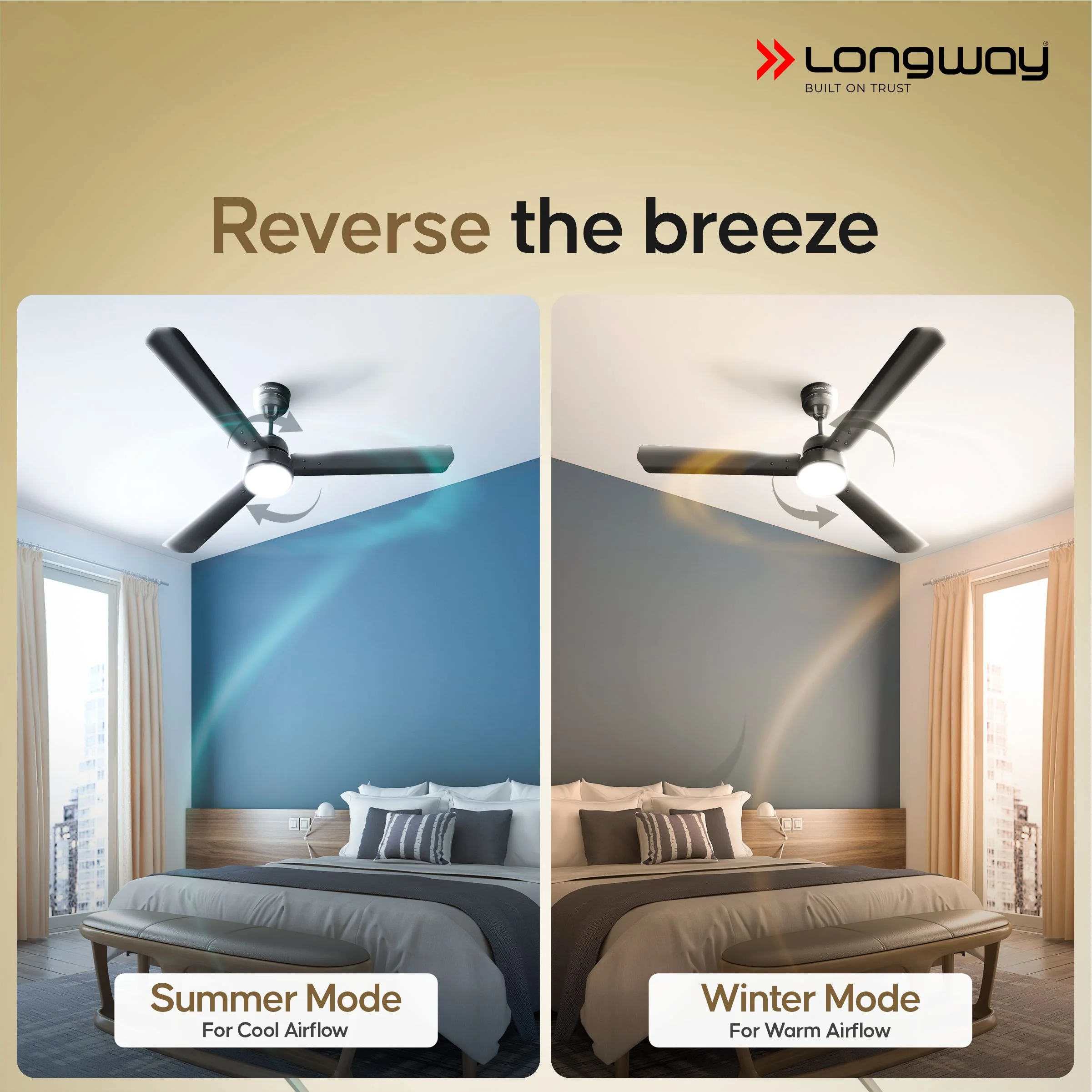 Longway Luminair 1200 mm BLDC Ceiling Fan with Remote Control | BEE 5 Star Rated Energy Efficient | Ultra High Speed 3 Blade Anti-Dust Decorative Ceiling Fan | 5 Years Warranty (Smoked Brown, Pack of 1) - Image 9