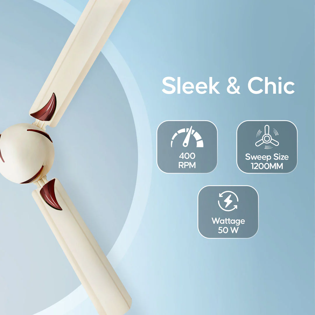 Longway Creta P1 1200 mm/48 inch Ultra High Speed 3 Blade Anti-Dust Decorative Star Rated Ceiling Fan (Pack of 1) - Image 13