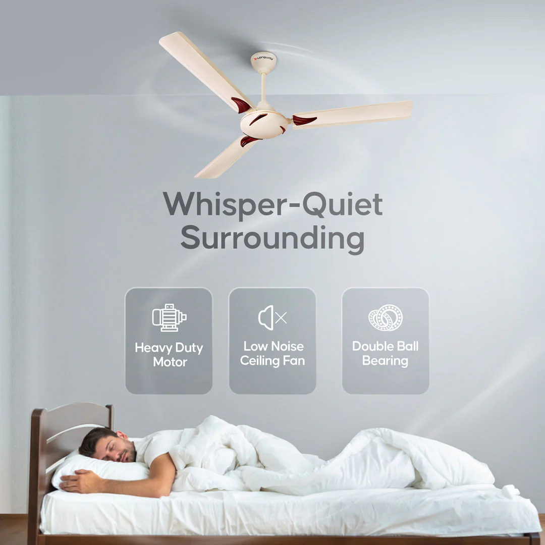 Longway Creta P1 1200 mm/48 inch Ultra High Speed 3 Blade Anti-Dust Decorative Star Rated Ceiling Fan (Pack of 1) - Image 14