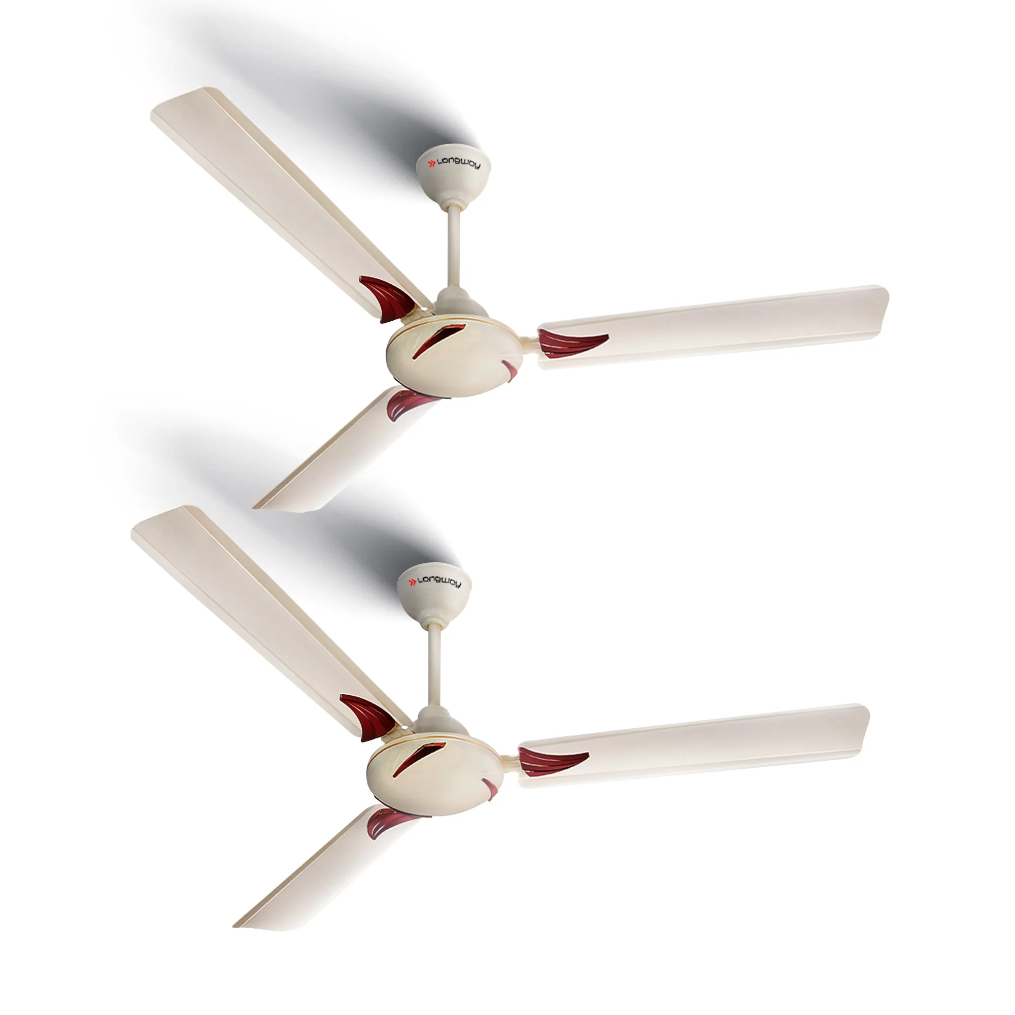 Longway Creta P2 1200 mm/48 inch Ultra High Speed 3 Blade Anti-Dust Decorative Star Rated Ceiling Fan (Ivory, Pack of 2) - Image 10
