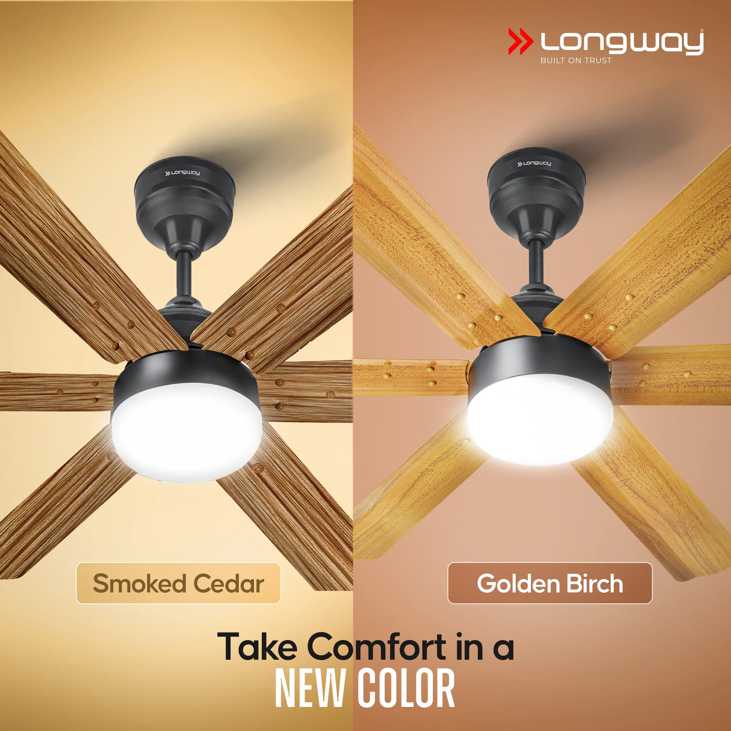 Longway Luminair Max 1200 mm BLDC Ceiling Fan with Remote Control & LED Light | BEE 5 Star Rated Energy Efficient | Ultra High Speed 6 Blade Anti-Dust Decorative Ceiling Fan | 5 Years Warranty (Smoked Cedar, Pack of 1) - Image 10