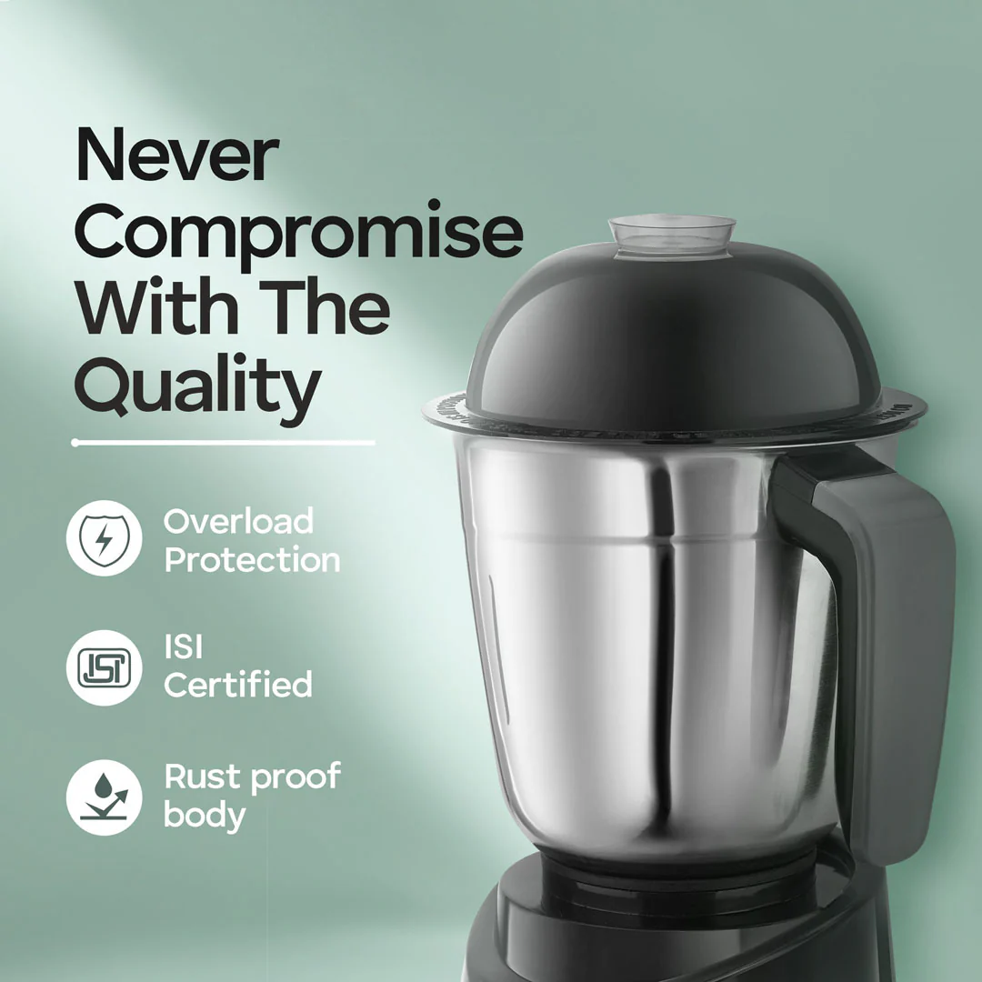 Longway Orion 900 Watt Juicer Mixer Grinder with 4 Jars for Grinding, Mixing, Juicing with Powerful Motor | 2 Years Warranty | (Black, 4 Jars) - Image 6