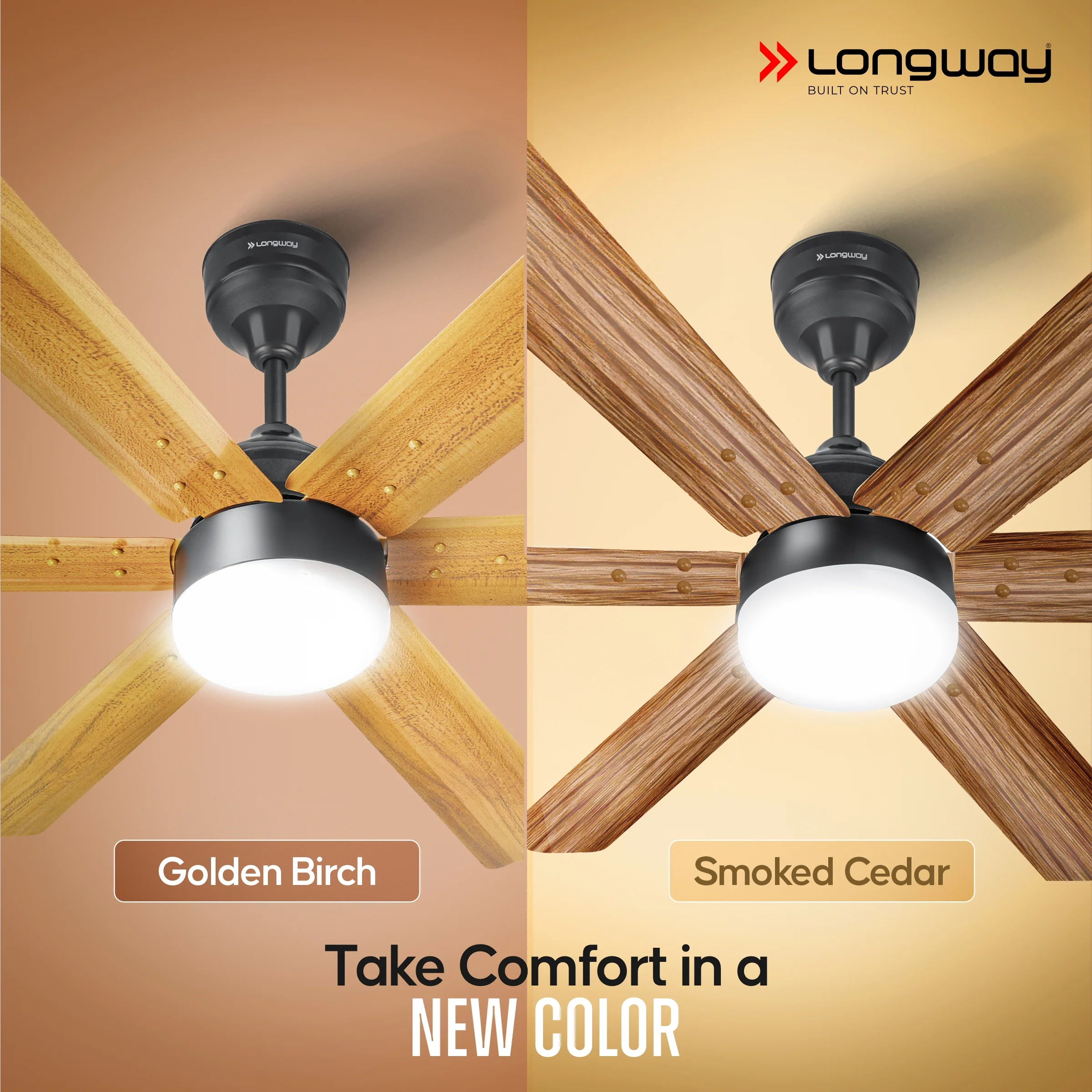 Longway Luminair Max 1200 mm BLDC Ceiling Fan with Remote Control & LED Light | BEE 5 Star Rated Energy Efficient | Ultra High Speed 6 Blade Anti-Dust Decorative Ceiling Fan | 5 Years Warranty (Golden Birch, Pack of 1) - Image 10