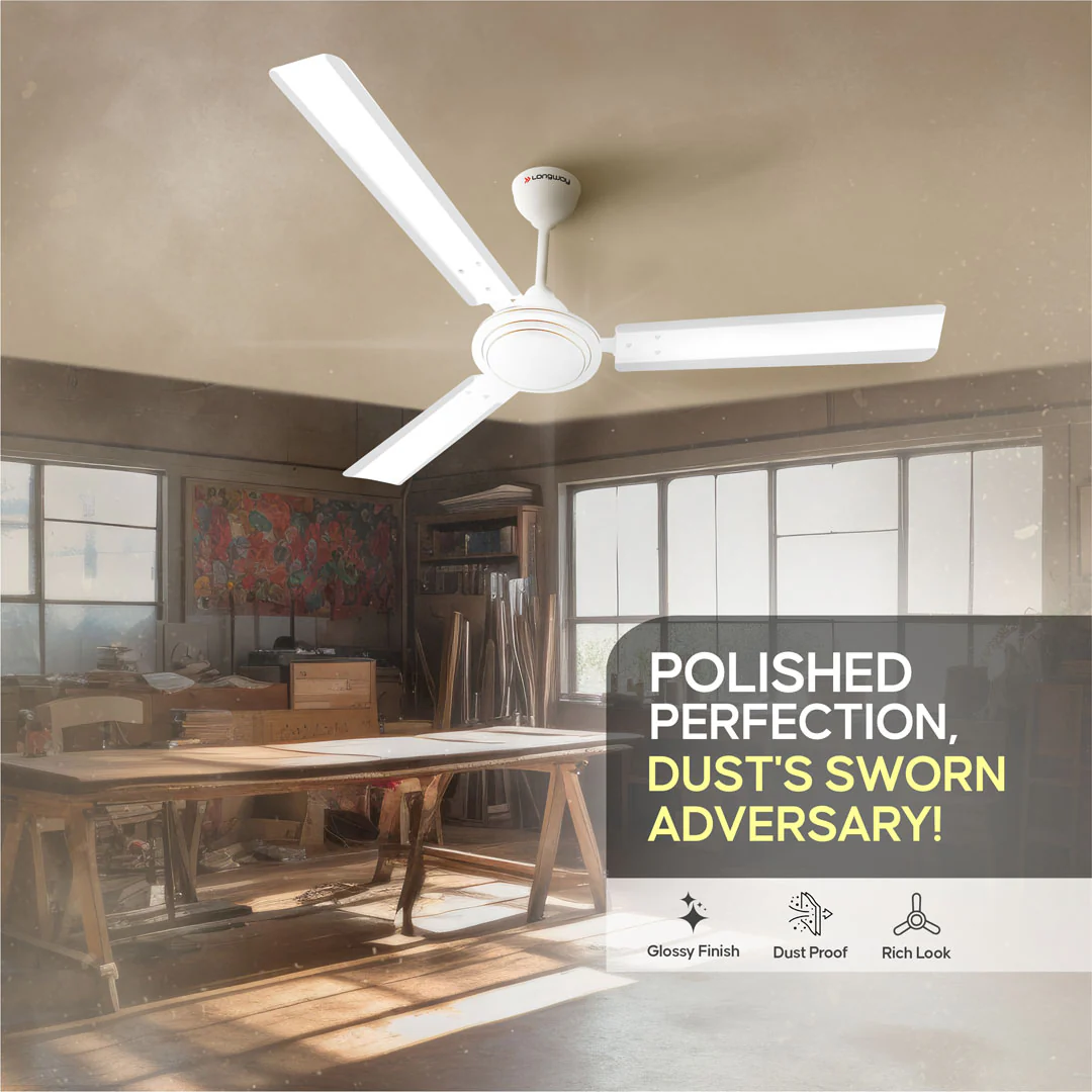 Longway Nexa P1 1200 mm/48 inch Ultra High Speed 3 Blade Anti-Dust Decorative Star Rated Ceiling Fan (Pack of 1) - Image 14