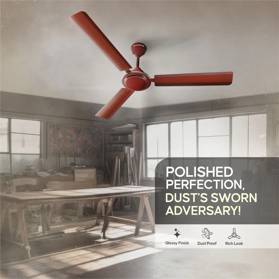 Longway Nexa P1 1200 mm/48 inch Ultra High Speed 3 Blade Anti-Dust Decorative Star Rated Ceiling Fan (Pack of 1) - Image 5