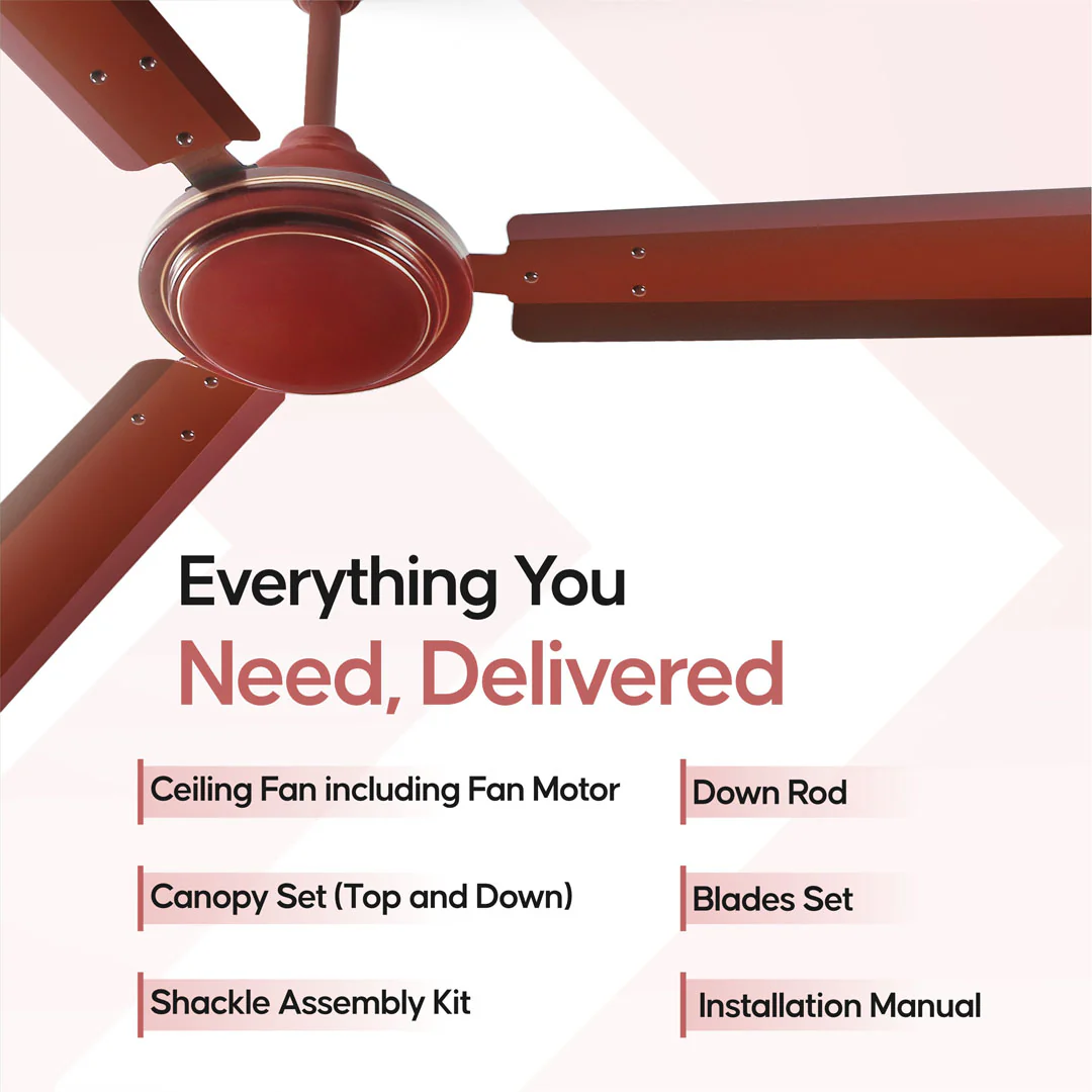 Longway Nexa P1 1200 mm/48 inch Ultra High Speed 3 Blade Anti-Dust Decorative Star Rated Ceiling Fan (Pack of 1) - Image 6