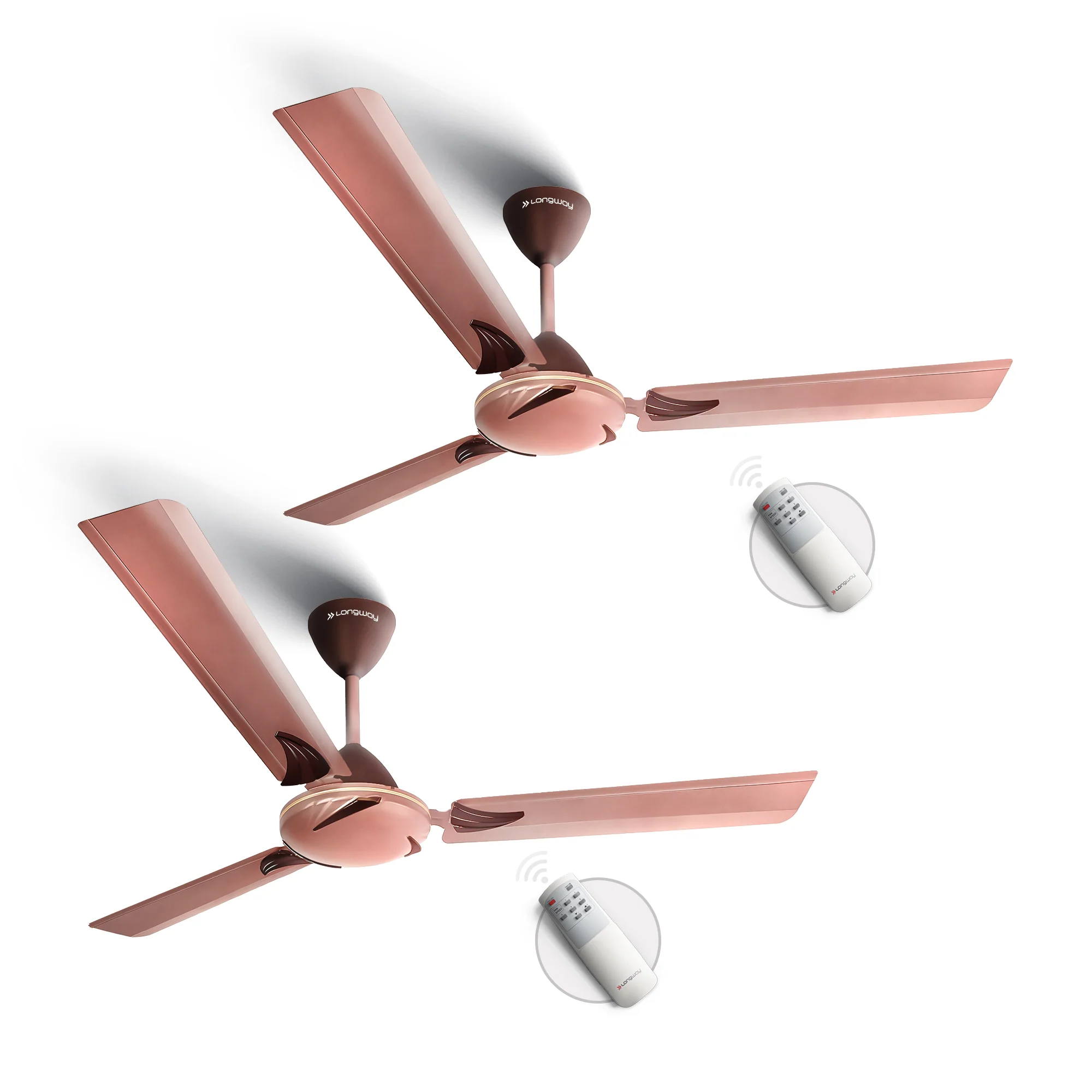 Longway Creta P2 1200 mm/48 inch Remote Controlled 3 Blade Anti-Dust Decorative Star Rated Ceiling Fan (Pack of 2) - Image 11