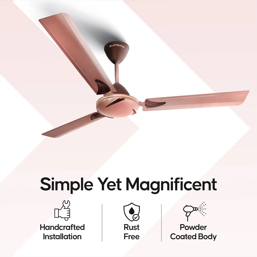 Longway Creta P2 1200 mm/48 inch Remote Controlled 3 Blade Anti-Dust Decorative Star Rated Ceiling Fan (Pack of 2) - Image 17
