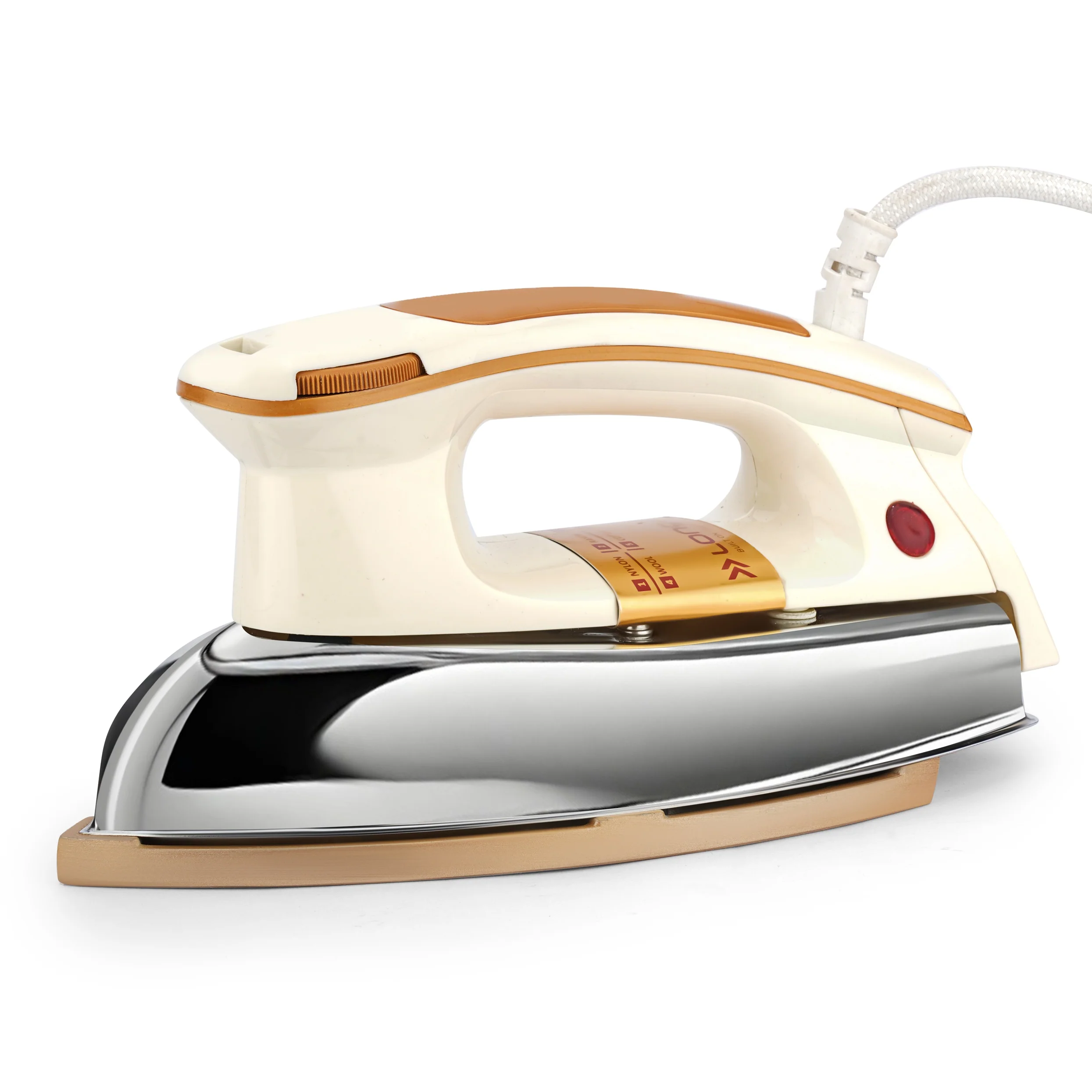 Longway Diva Heavy Weight Non-Stick Teflon Coated Dry Iron, Electric Iron for Clothes | 2 Years Warranty (1000 Watt, Ivory) - Image 4