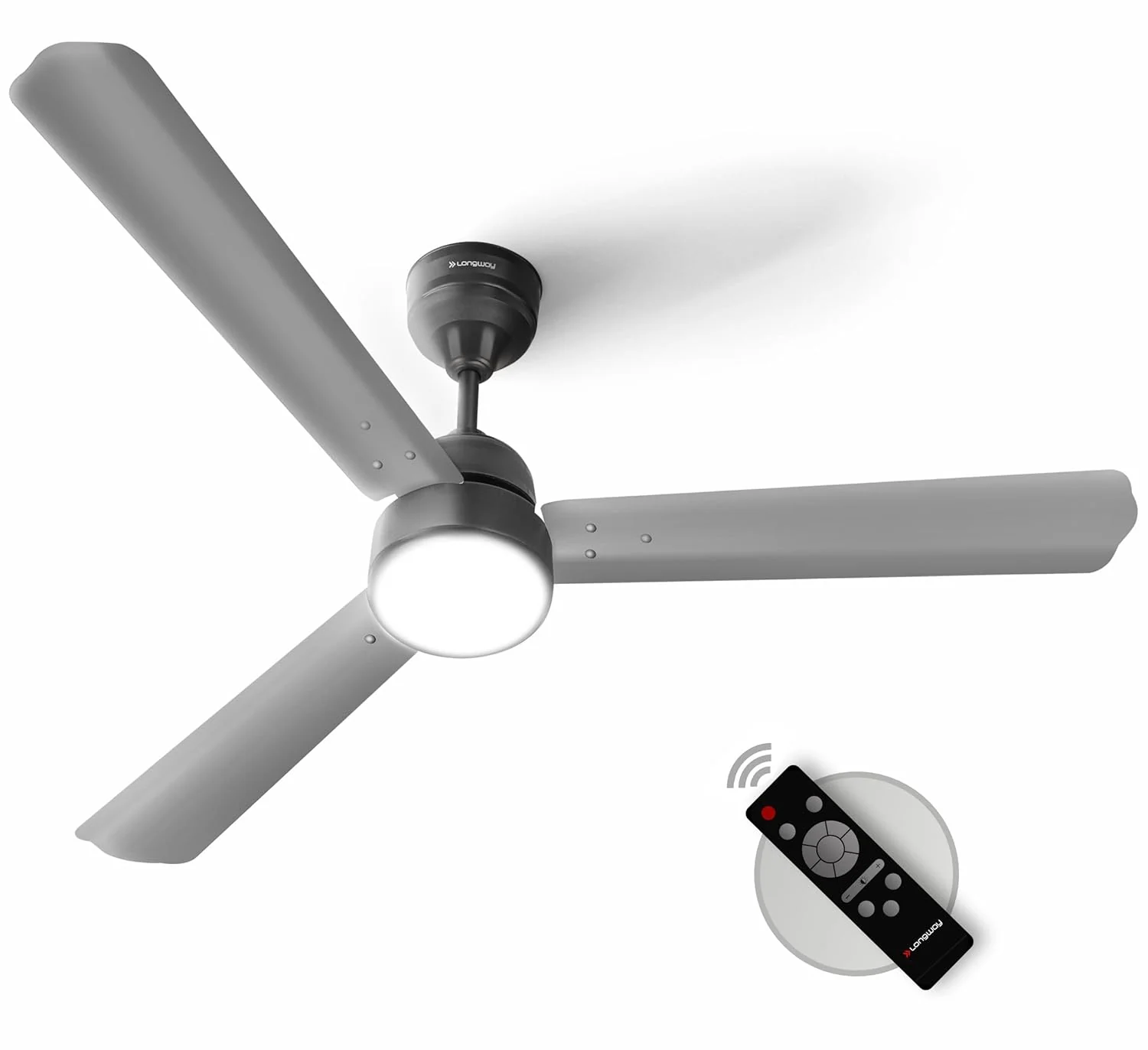 Longway Luxair 1200 mm BLDC Ceiling Fan with Remote Control & LED Light | BEE 5 Star Rated Energy Efficient | Ultra High Speed 3 Blade Anti-Dust Decorative Ceiling Fan | 5 Years Warranty (Smoked Cedar, Pack of 1) - Image 5