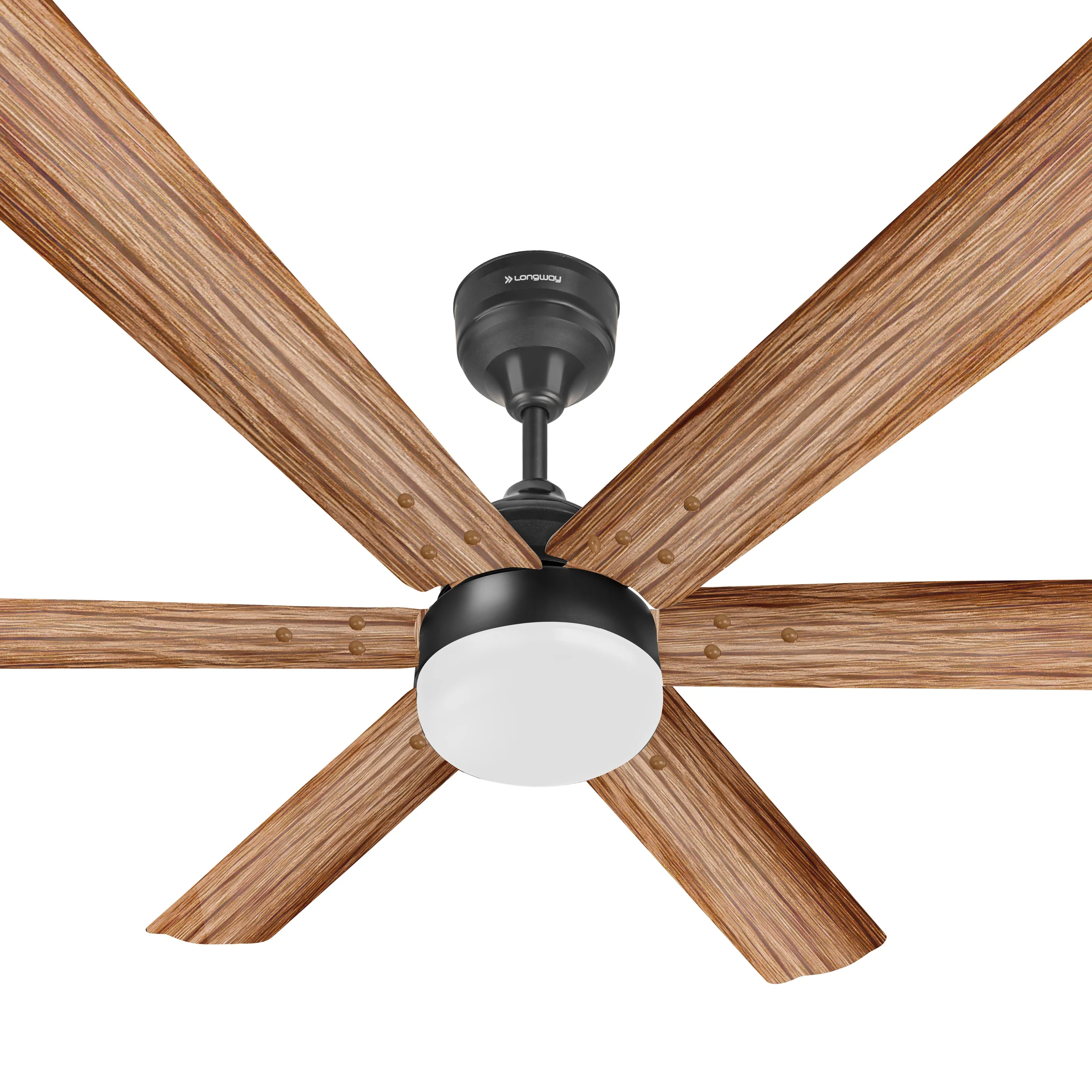 Longway Luxair 1200 mm BLDC Ceiling Fan with Remote Control & LED Light | BEE 5 Star Rated Energy Efficient | Ultra High Speed 6 Blade Anti-Dust Decorative Ceiling Fan | 5 Years Warranty (Smoked Cedar, Pack of 1) - Image 3