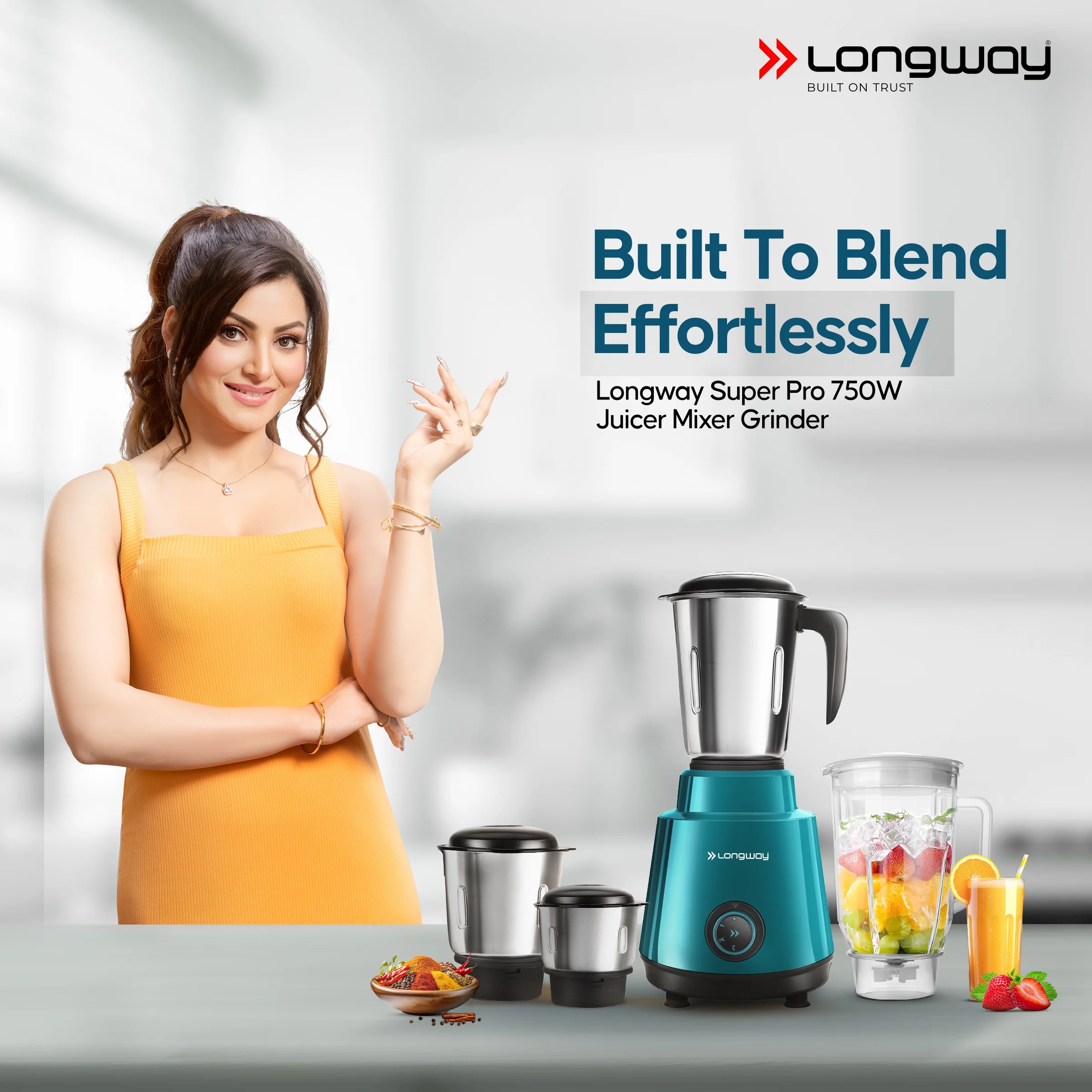 Longway Super Pro Juicer Mixer Grinder | Up to 700 - 750 Watt Powerful Motor | for Grinding, Mixing, Juicing | 2 Year Warranty - Image 11