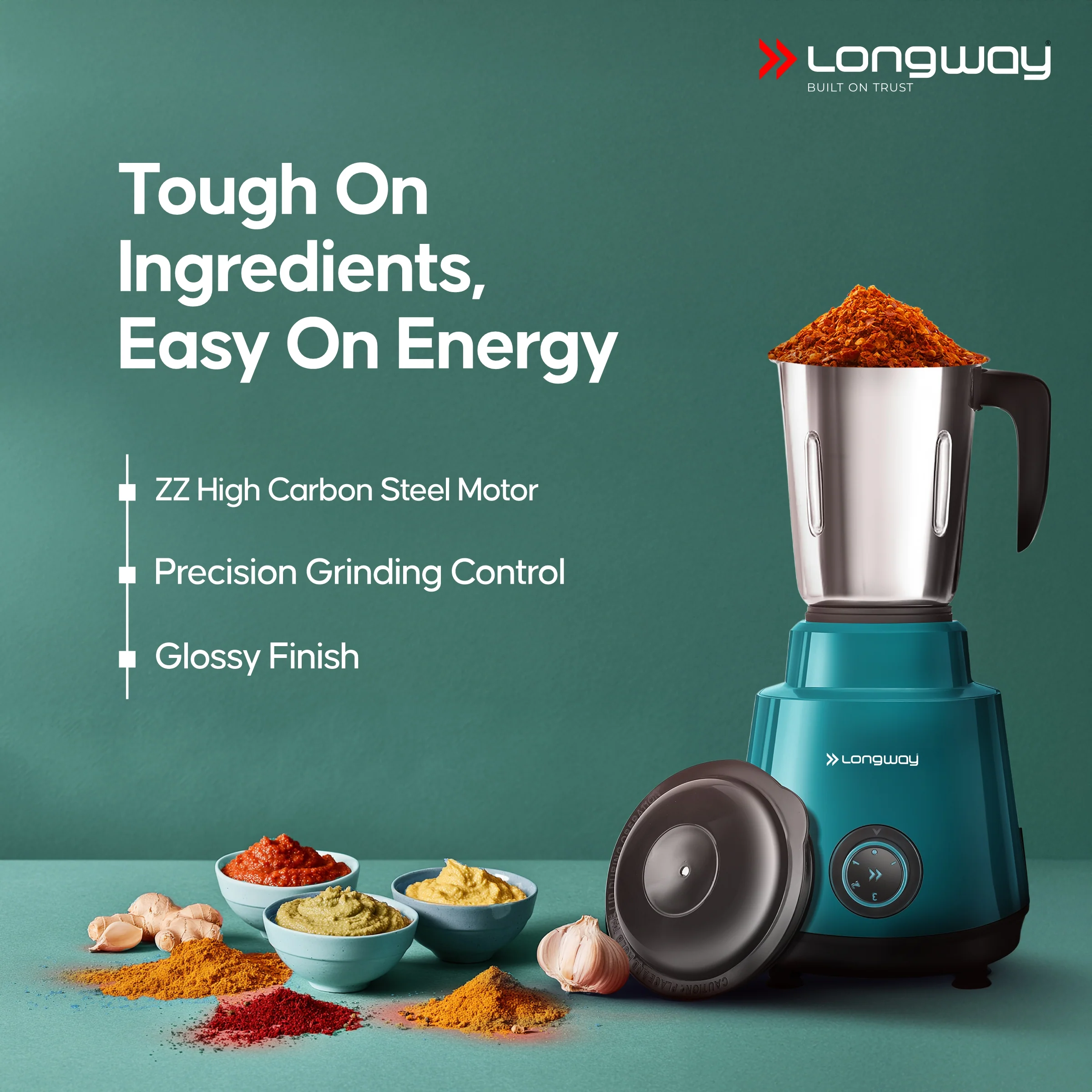 Longway Super Pro Juicer Mixer Grinder | Up to 700 - 750 Watt Powerful Motor | for Grinding, Mixing, Juicing | 2 Year Warranty - Image 13
