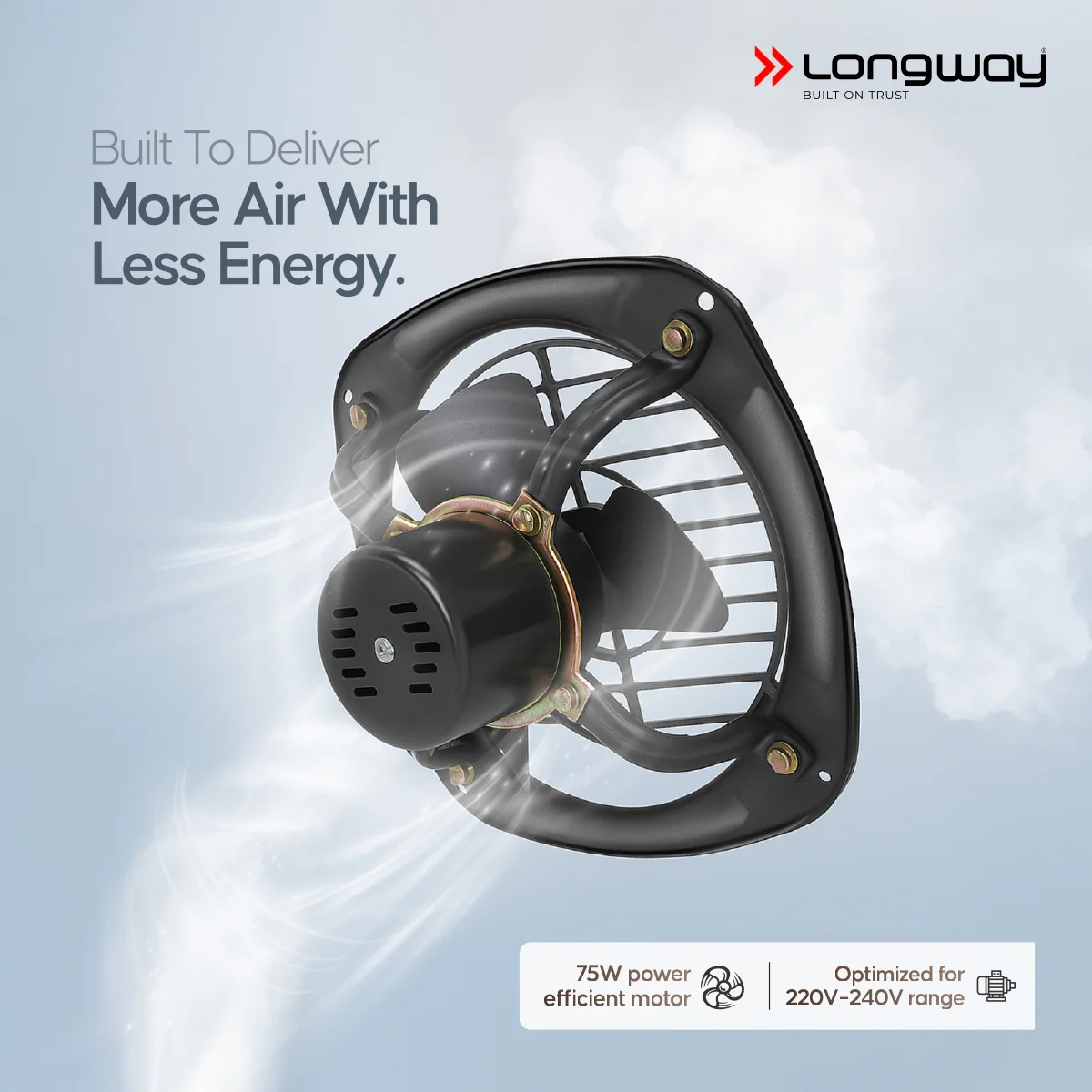 Longway Ventilo Energy Efficient Exhaust Fan | High Speed Powerful Motor | Low Noise Operation & Easy to Clean | Suitable for Bathroom, Kitchen, Office | 2 Years Warranty (Marble Black) - Image 6