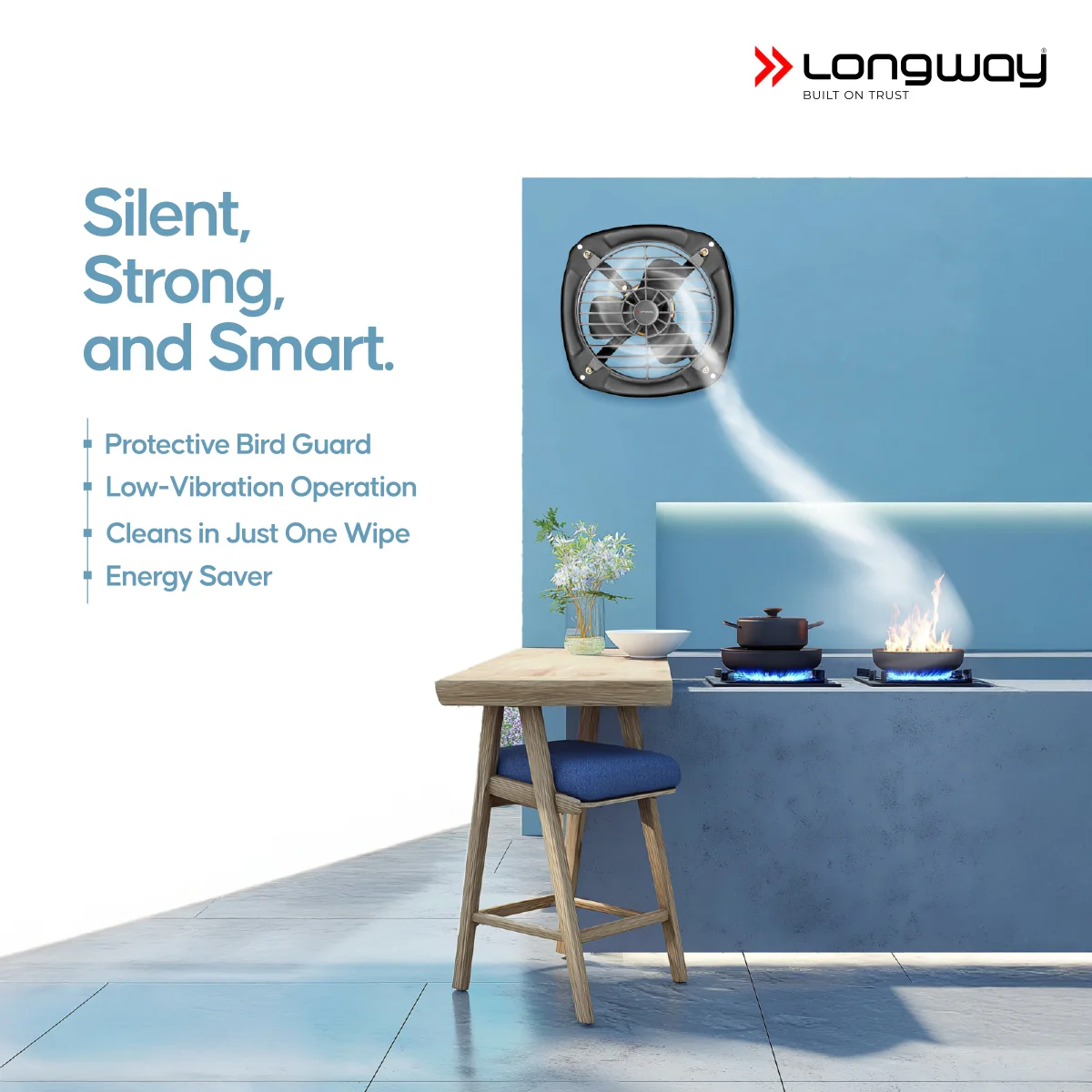 Longway Ventilo Energy Efficient Exhaust Fan | High Speed Powerful Motor | Low Noise Operation & Easy to Clean | Suitable for Bathroom, Kitchen, Office | 2 Years Warranty (Marble Black) - Image 7