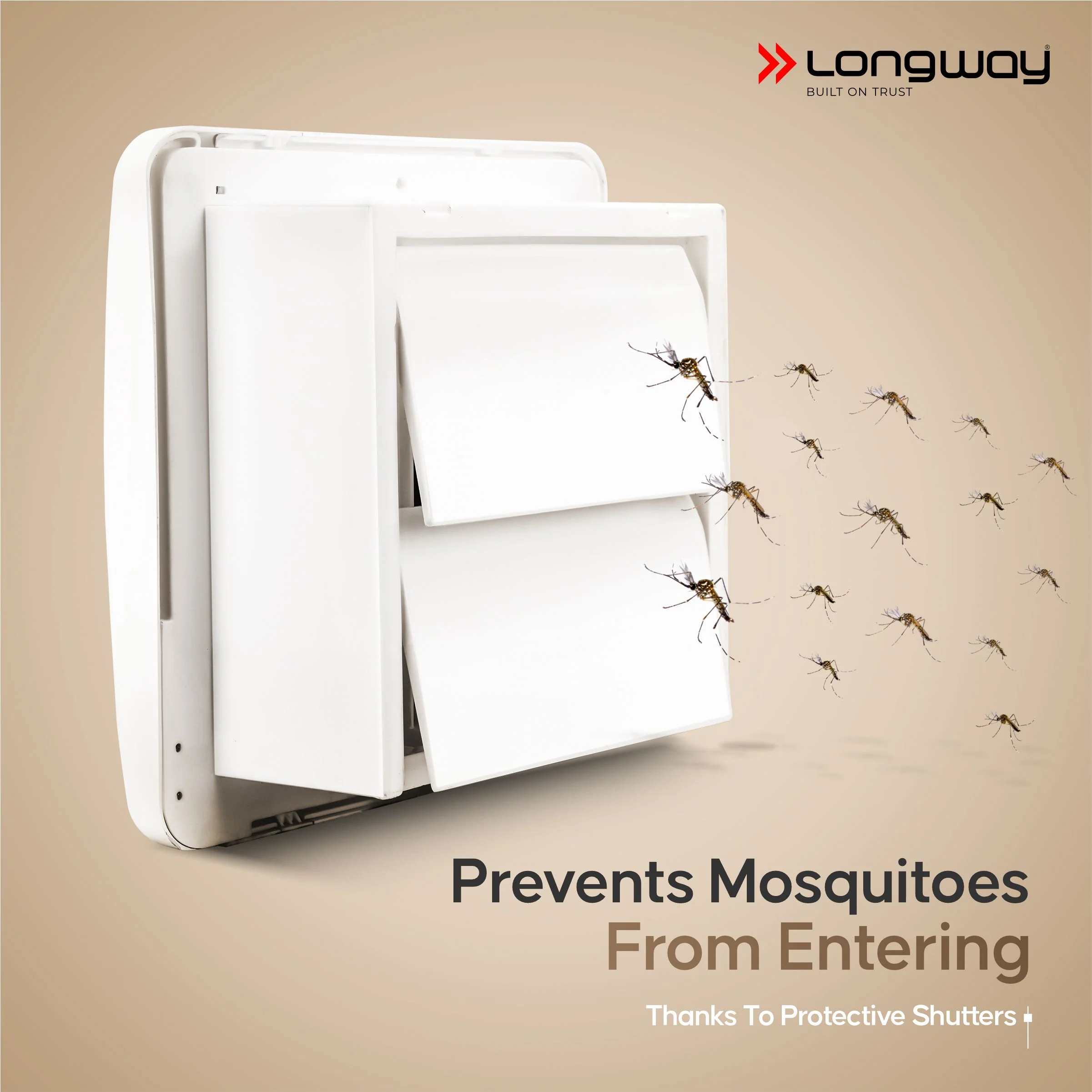 Longway Ventura 6 Inch 150 mm Energy Efficient Exhaust Fan | High Speed Powerful Motor | Noiseless Operation & Easy to Clean | Rust Proof with Anti Dust Shutters |Suitable for Bathroom, Kitchen, Office | 2 Years Warranty (White) - Image 6