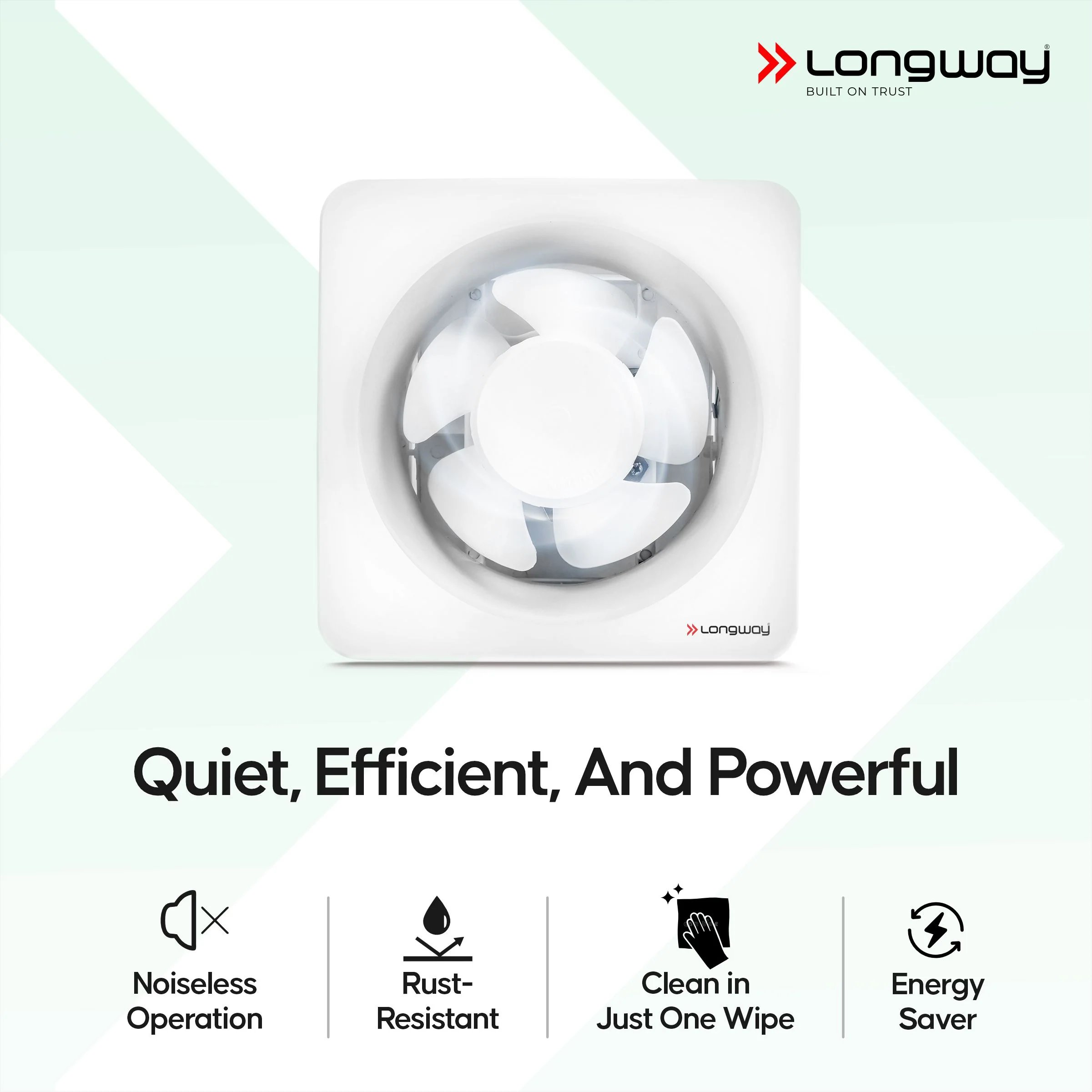 Longway Ventura 8 Inch 200 mm Energy Efficient Exhaust Fan | High Speed Powerful Motor | Noiseless Operation & Easy to Clean | Rust Proof with Anti Dust Shutters |Suitable for Bathroom, Kitchen, Office | 2 Years Warranty (White) - Image 7