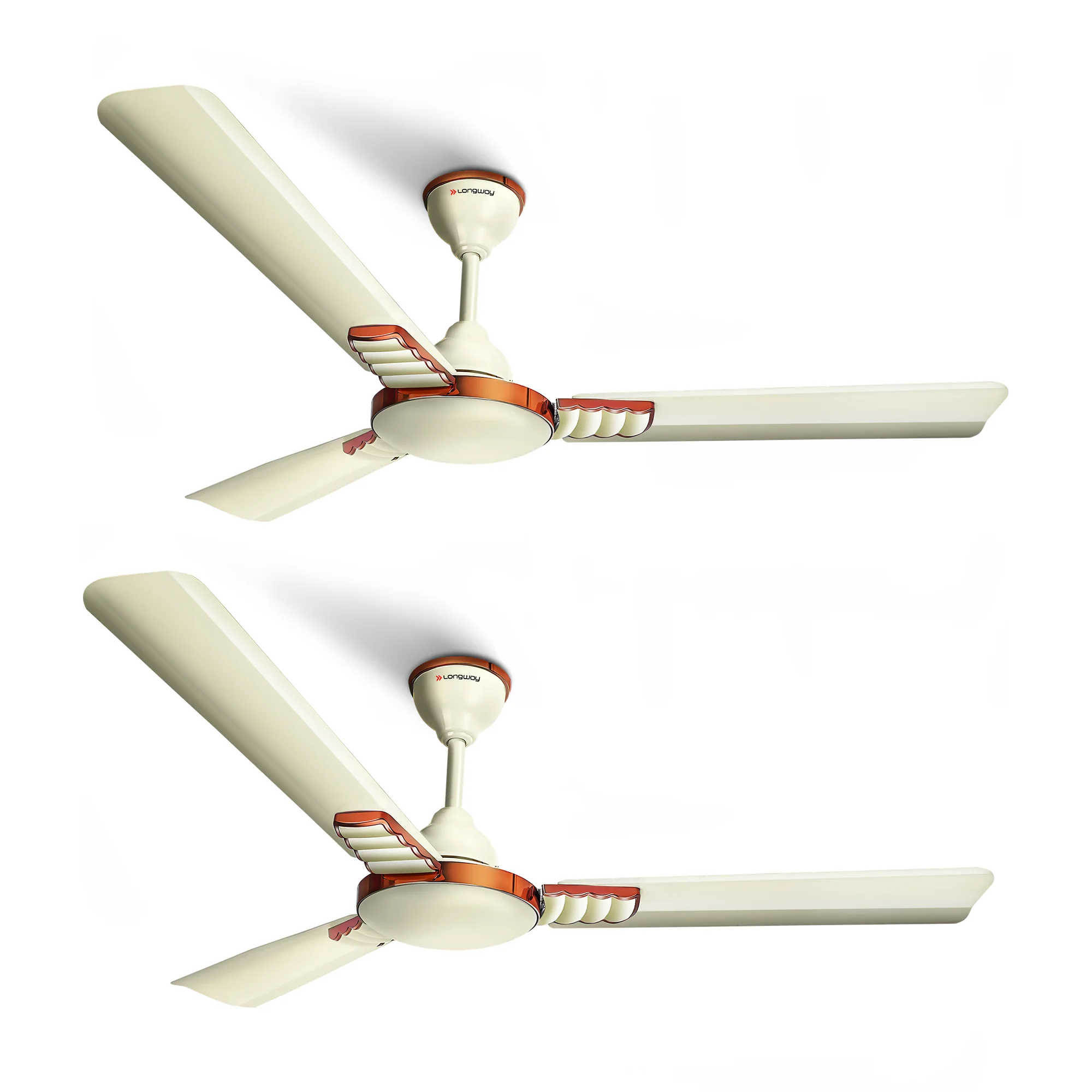Longway Wave P2 1200 mm/48 inch 400 RPM Ultra High Speed 3 Blade Star Rated Anti-Dust Decorative Ceiling Fan (Pack of 2) - Image 10