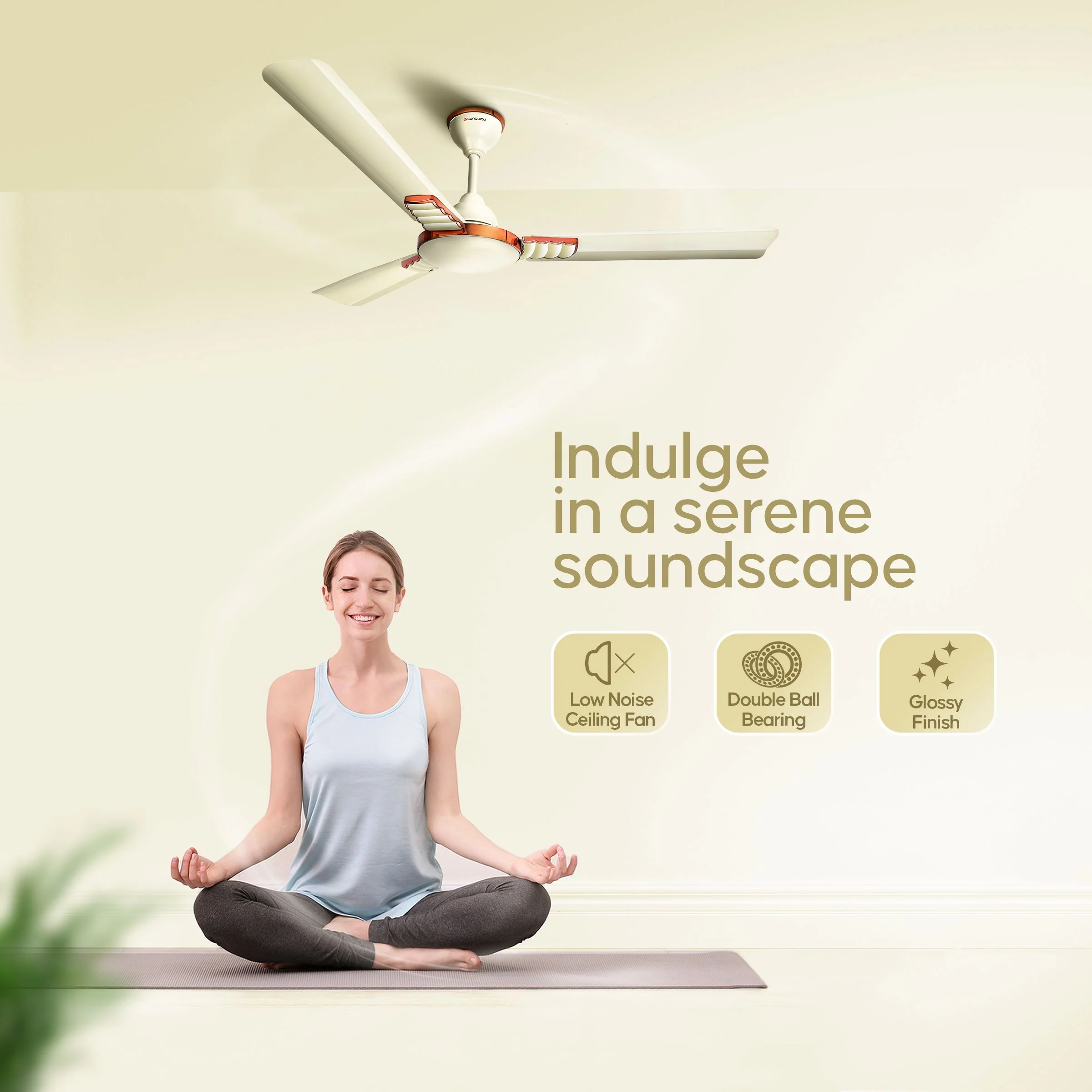 Longway Wave P2 1200 mm/48 inch 400 RPM Ultra High Speed 3 Blade Star Rated Anti-Dust Decorative Ceiling Fan (Pack of 2) - Image 15