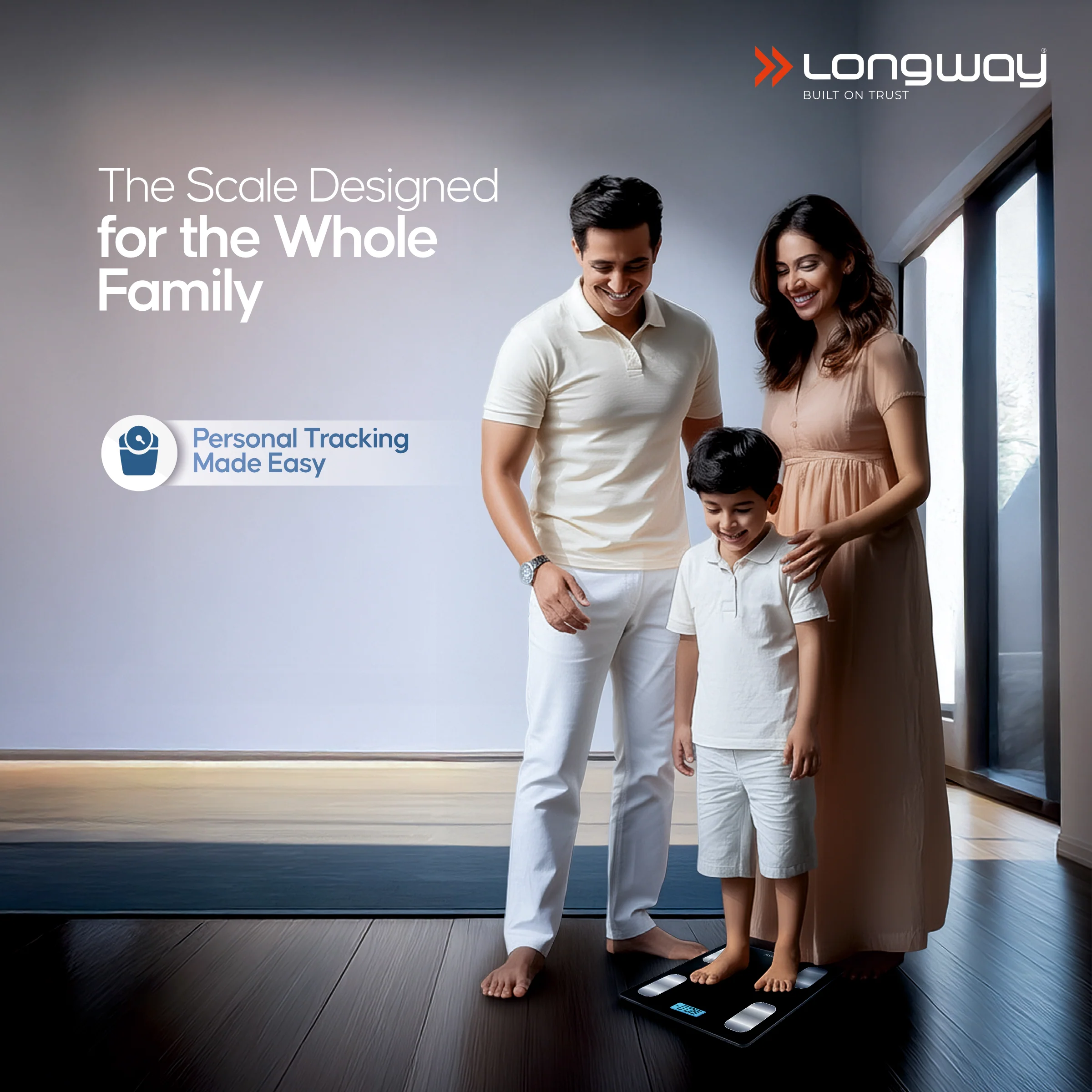 Longway Weight Machine for Home | Digital Bathroom Scale for Human Body Weight Measurement | Extra Thick Tempered Glass with LCD Display (36 Months Warranty | Black | Max Weight 180Kgs | Core) - Image 7