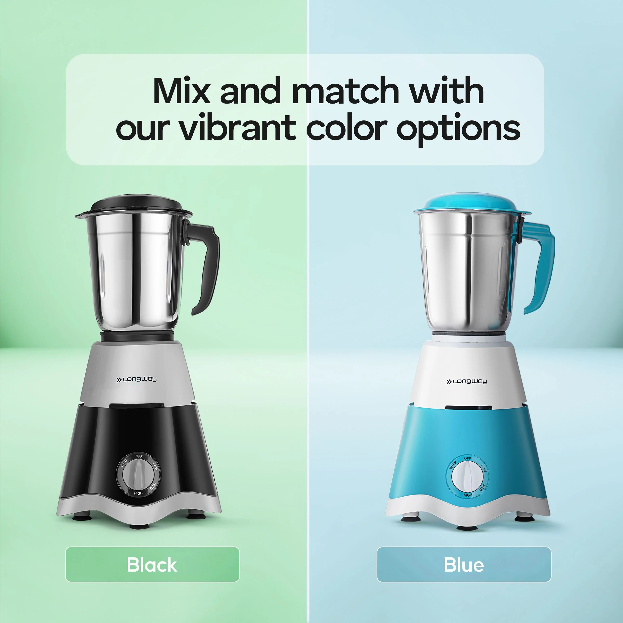 Longway Super Dlx Juicer Mixer Grinder | Up to 750 Watt Powerful Motor | 4 Jars for Grinding, Mixing, Juicing | 2 Years Warranty | Black & Gray - Image 7