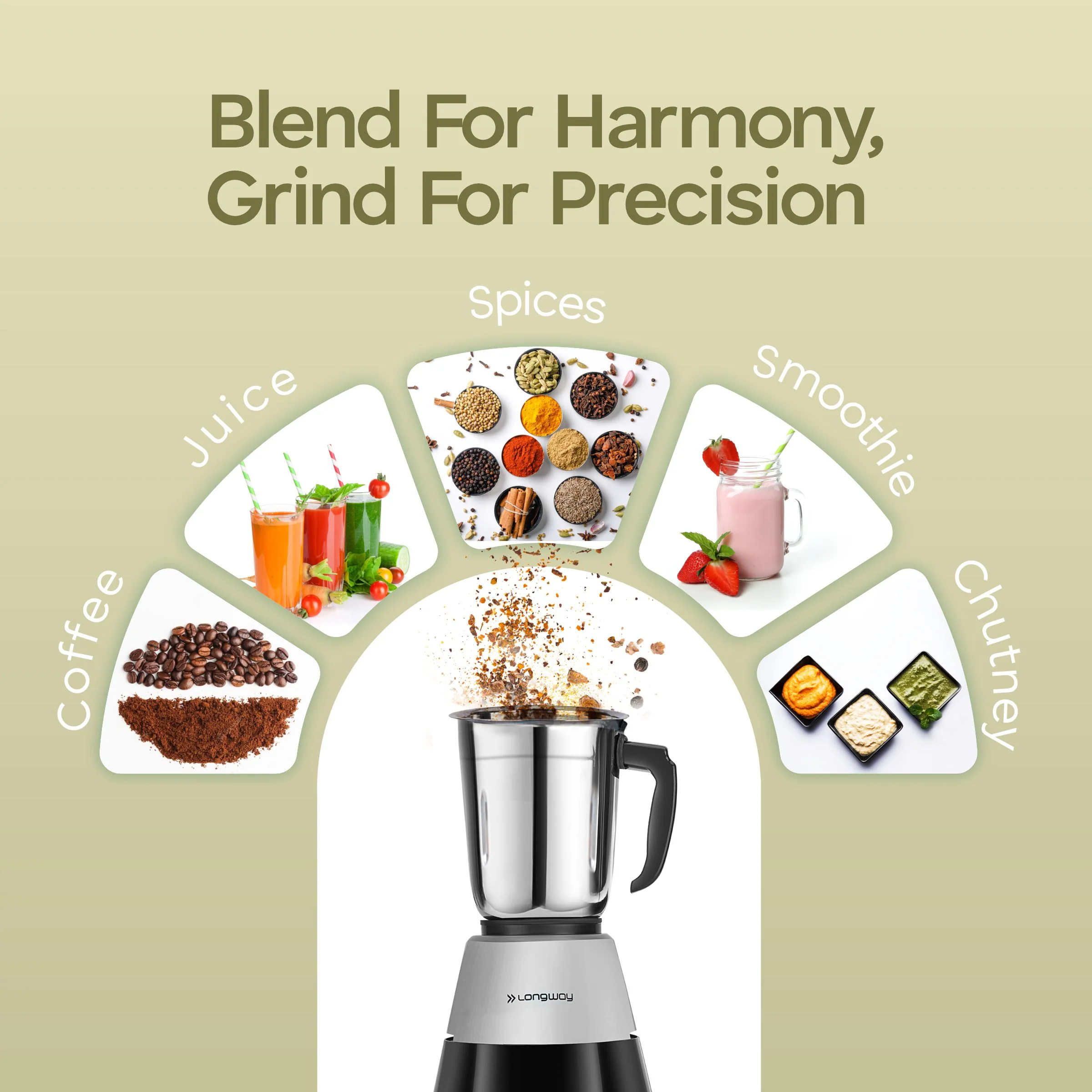 Longway Super Dlx Mixer Grinder | Up to 700 Watt Powerful Motor | 3 Jars for Grinding, Mixing, Juicing | 2 Years Warranty (Black & Gray, 3 Jars) - Image 7