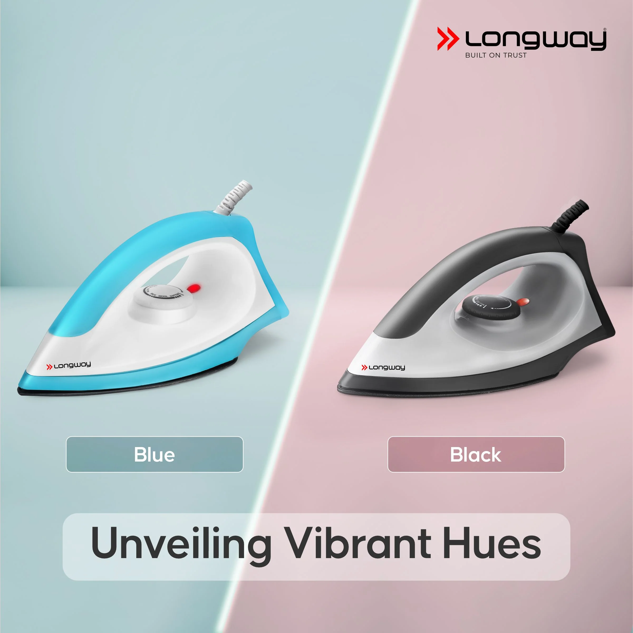 Longway Kwid Light Weight Non-Stick Teflon Coated Dry Iron, Electric Iron for Clothes | 2 Years Warranty | (1100 Watt, Blue) - Image 8