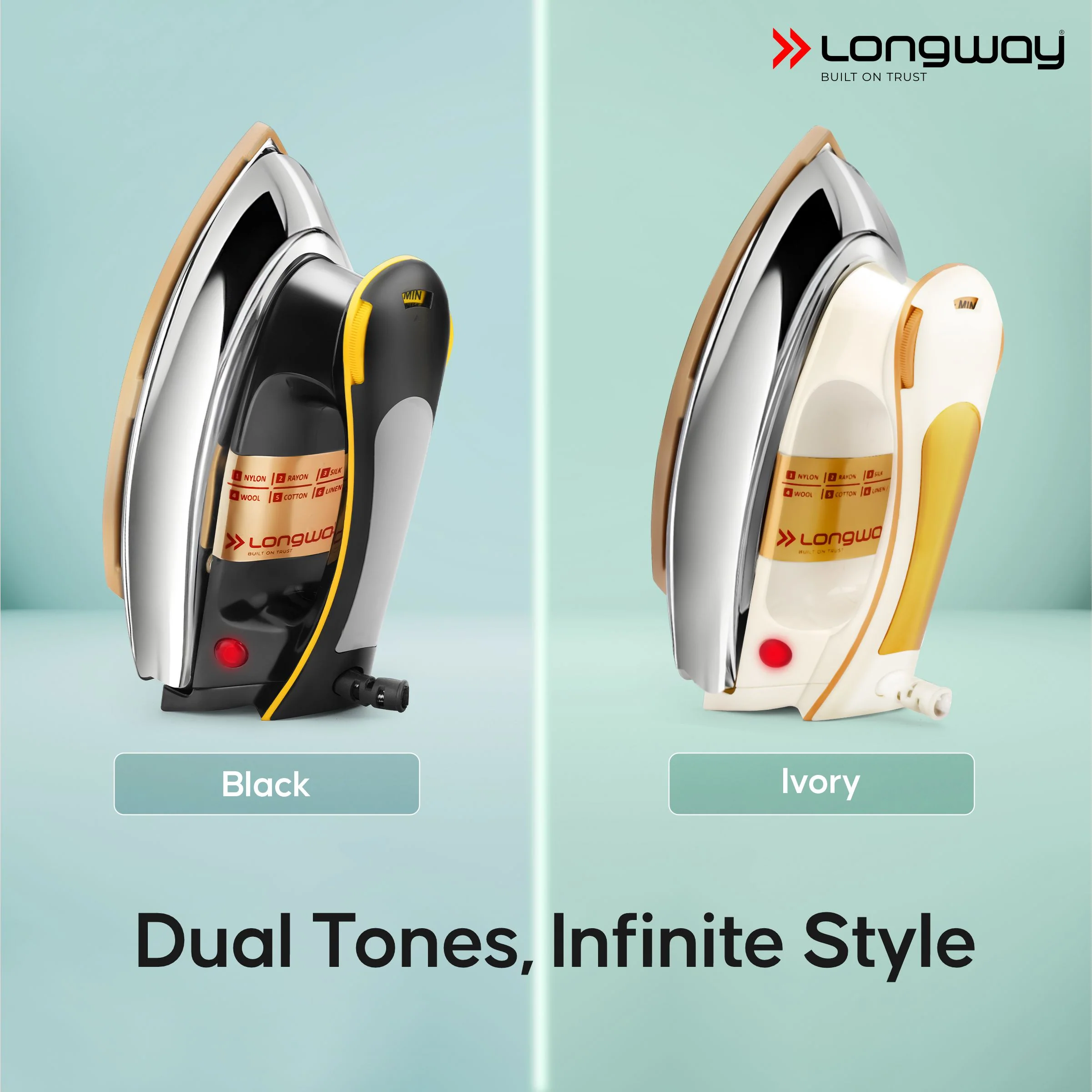 Longway Plancha Heavy Weight Non-Stick Teflon Coated Dry Iron, Electric Iron for Clothes | 2 Years Warranty | (1000 Watt, Black) - Image 7