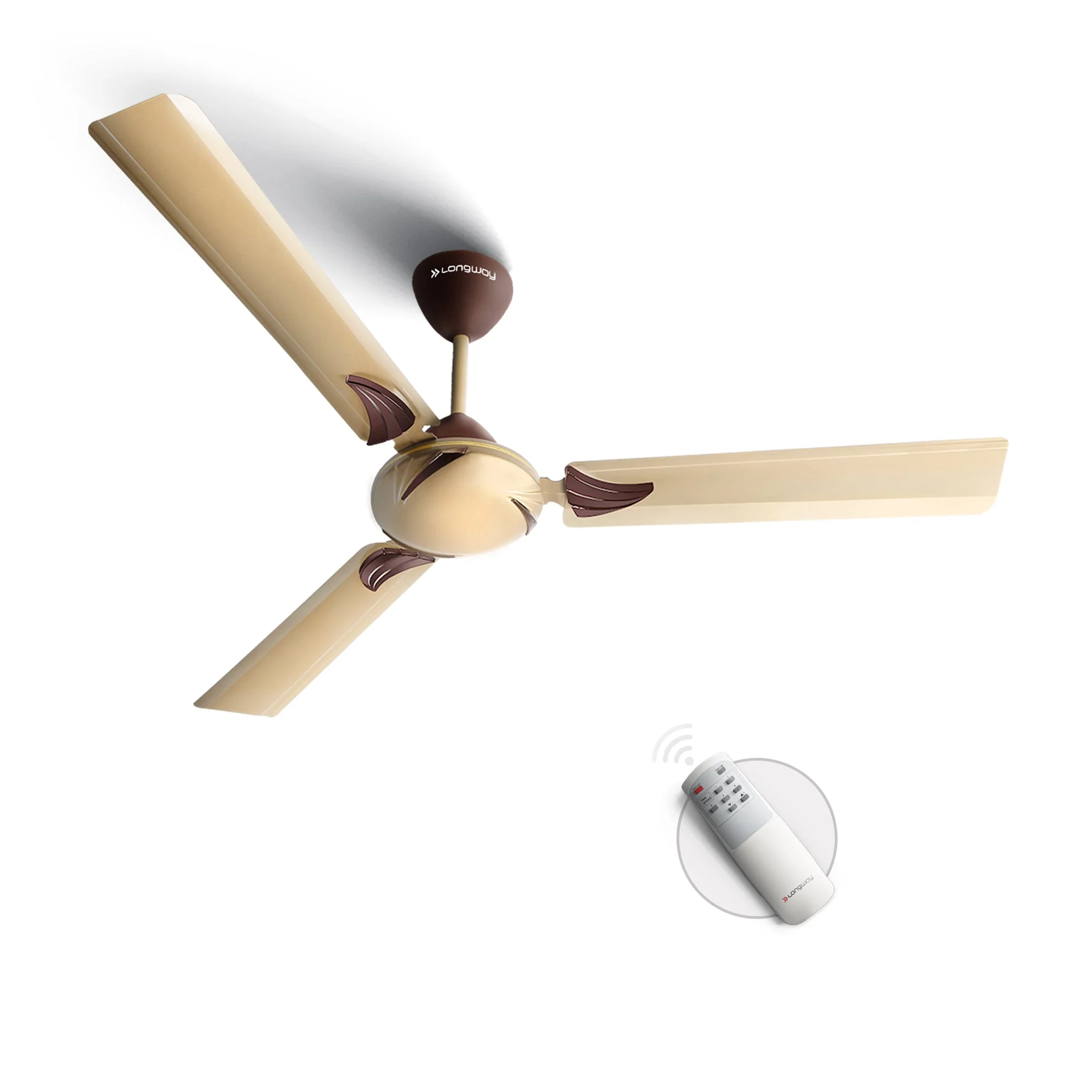 Longway Creta P1 1200 mm/48 inch Remote Controlled 3 Blade Anti-Dust Decorative Star Rated Ceiling Fan (Golden, Pack of 1) - Image 11