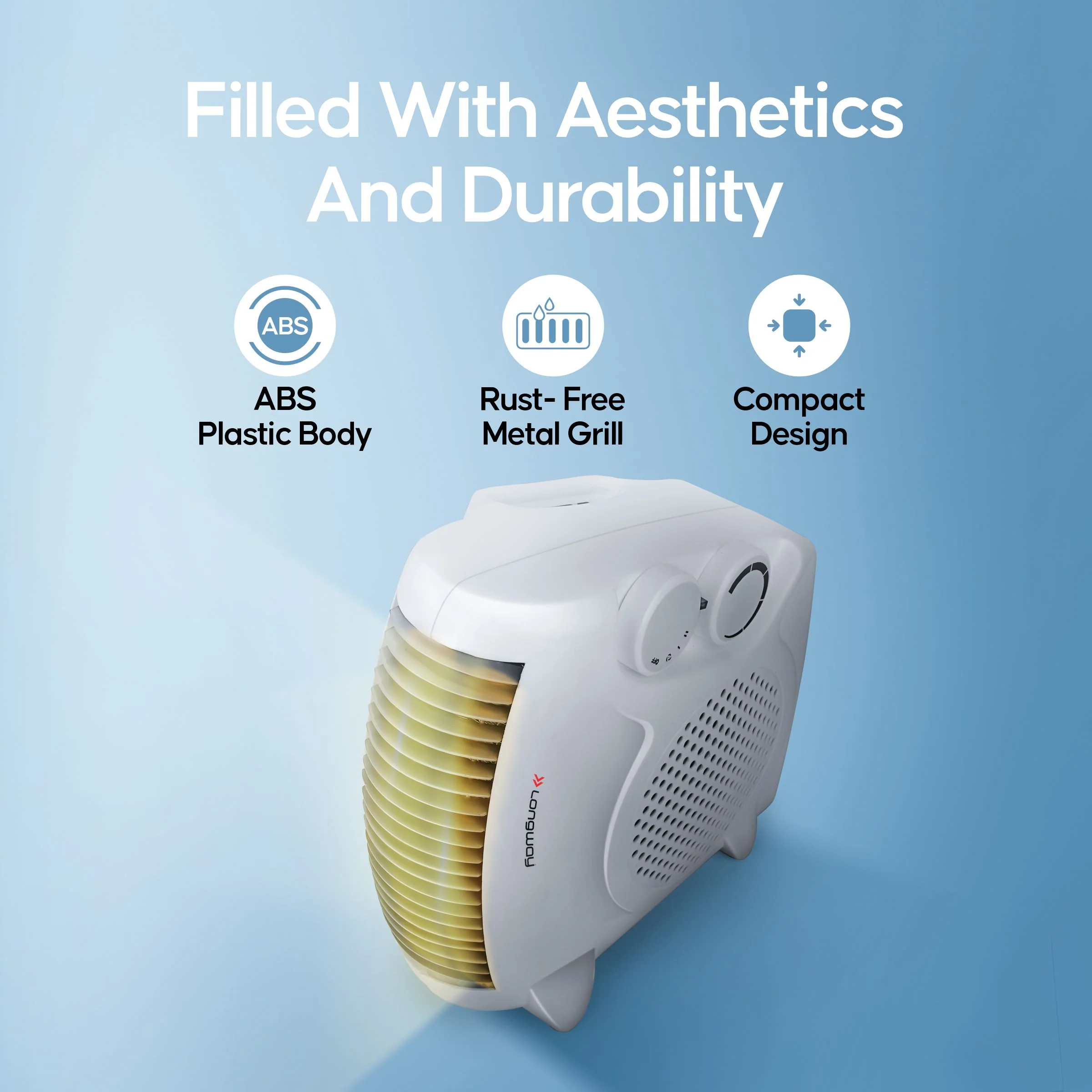 Longway Hot Max 2000/1000 W Fan Room Heater With ISI Approved ( White) - Image 3