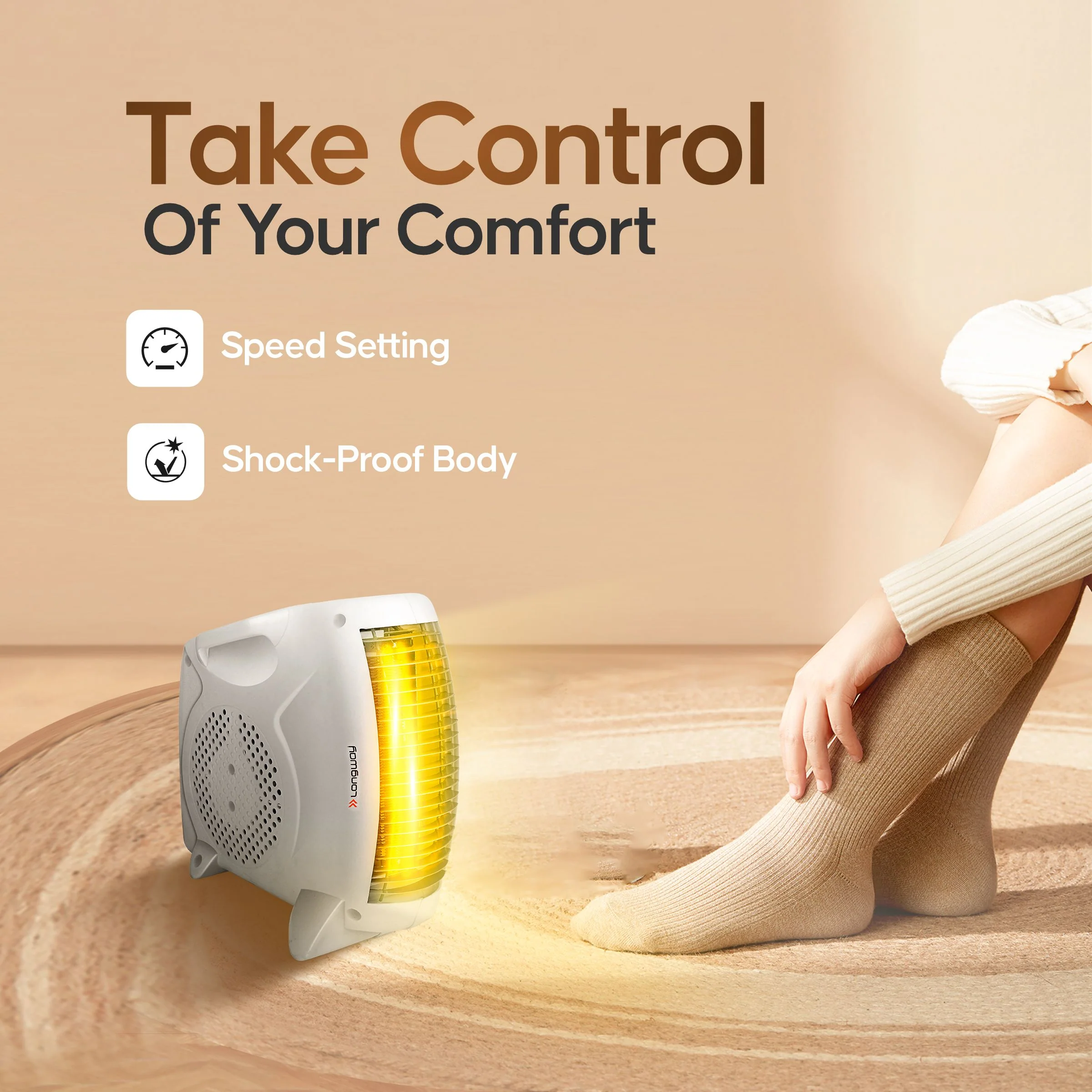 Longway Hot Max 2000/1000 W Fan Room Heater With ISI Approved ( White) - Image 6