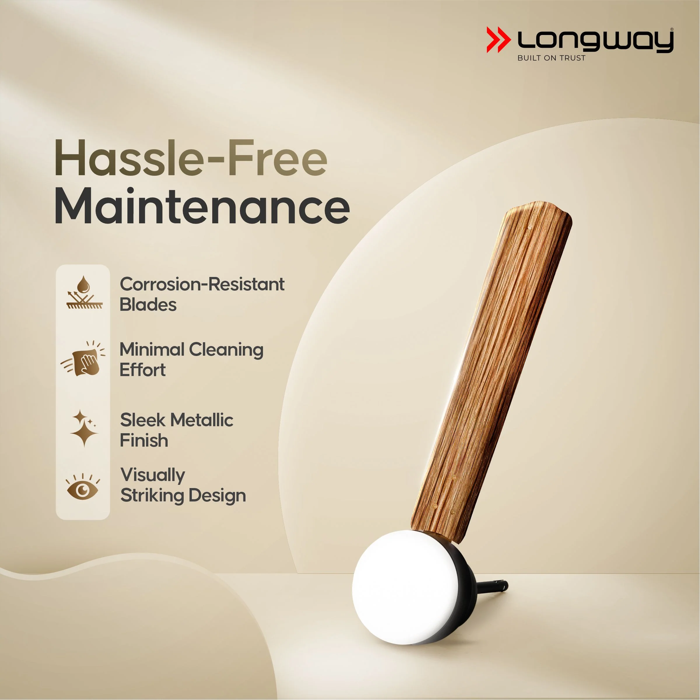 Longway Luminair Max 1200 mm BLDC Ceiling Fan with Remote Control & LED Light | BEE 5 Star Rated Energy Efficient | Ultra High Speed 3 Blade Anti-Dust Decorative Ceiling Fan | 5 Years Warranty (Smoked Cedar, Pack of 2) - Image 6