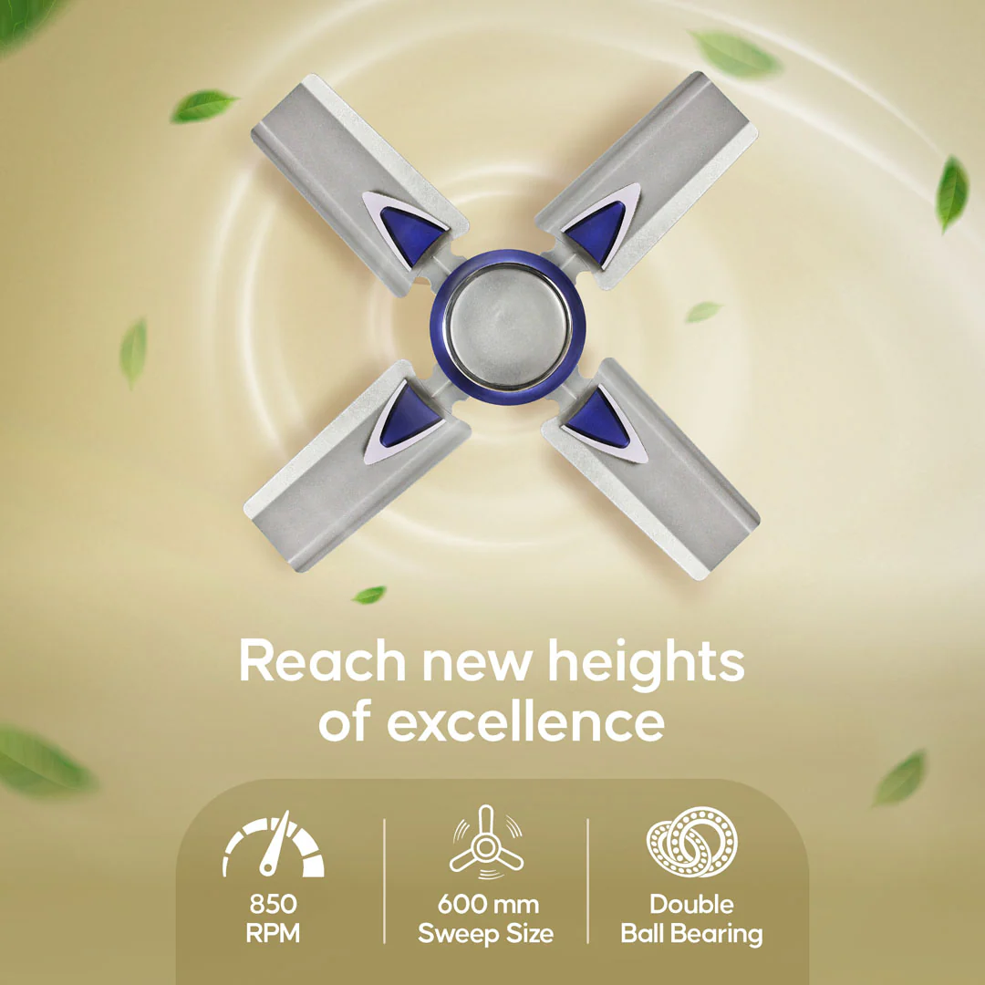 Longway Starlite-1 P1 600 mm/24 inch Ultra High Speed 4 Blade Anti-Dust Decorative Star Rated Ceiling Fan (Pack of 1) - Image 11