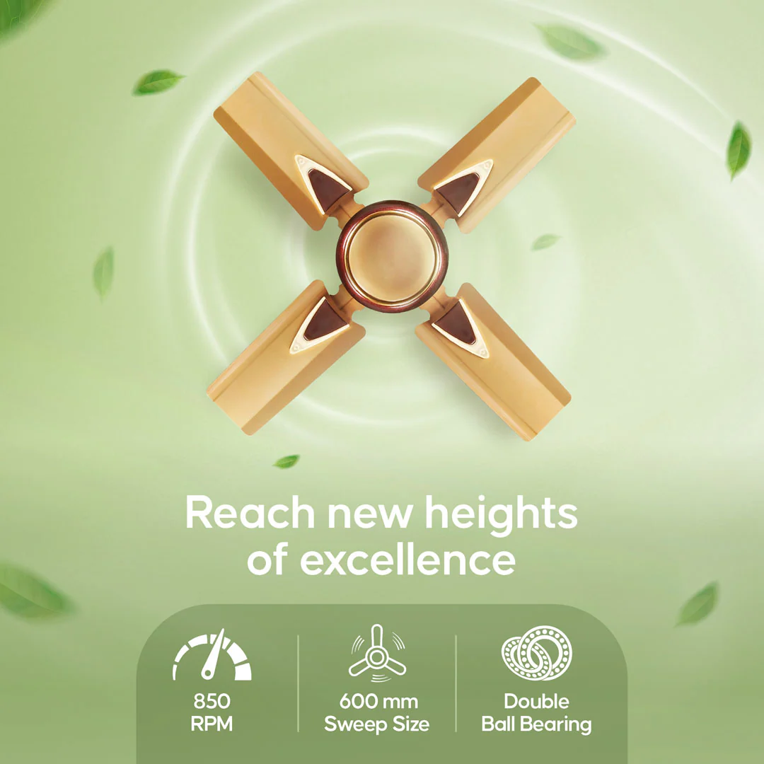 Longway Starlite-1 P1 600 mm/24 inch Ultra High Speed 4 Blade Anti-Dust Decorative Star Rated Ceiling Fan (Pack of 1) - Image 3