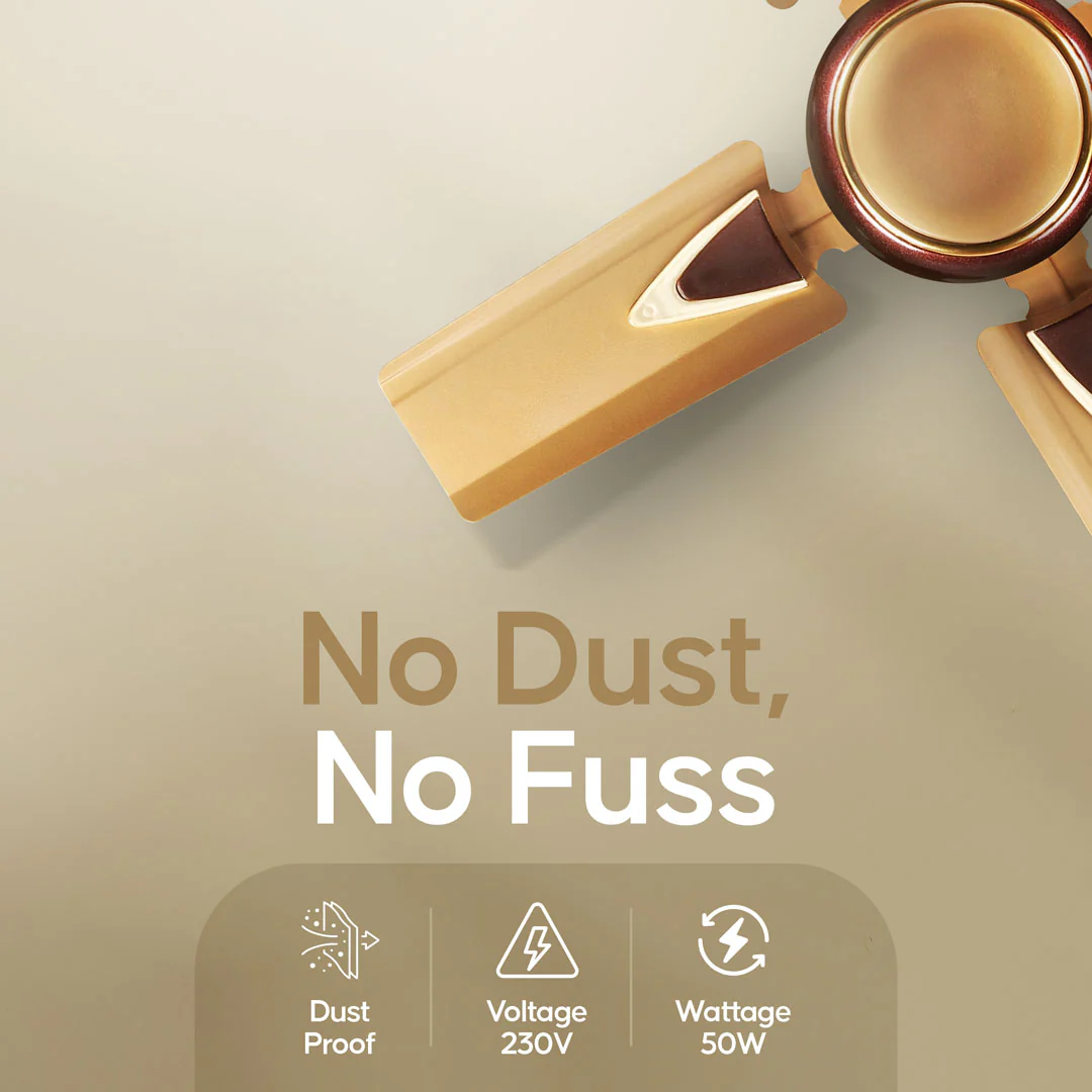 Longway Starlite-1 P1 600 mm/24 inch Ultra High Speed 4 Blade Anti-Dust Decorative Star Rated Ceiling Fan (Pack of 1) - Image 4