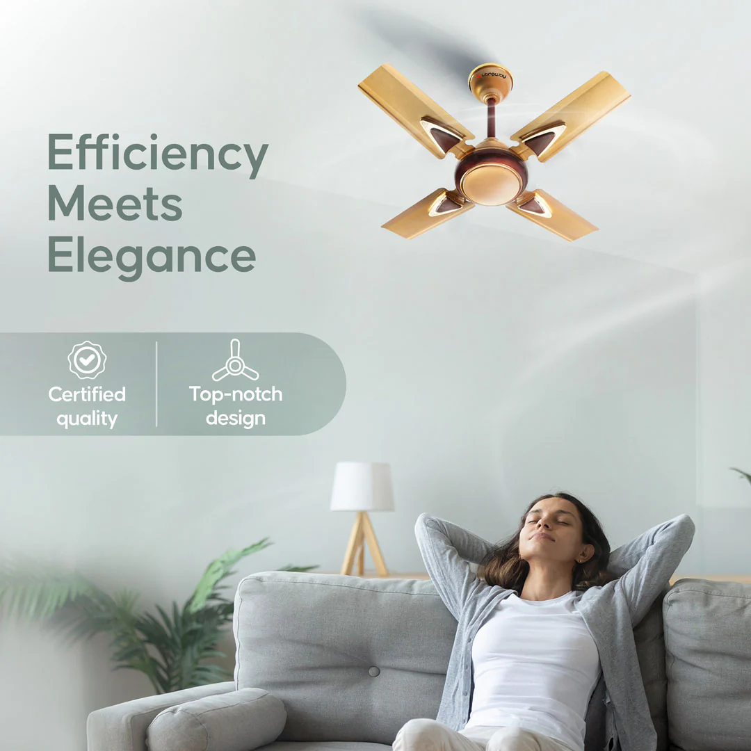 Longway Starlite-1 P1 600 mm/24 inch Ultra High Speed 4 Blade Anti-Dust Decorative Star Rated Ceiling Fan (Pack of 1) - Image 5