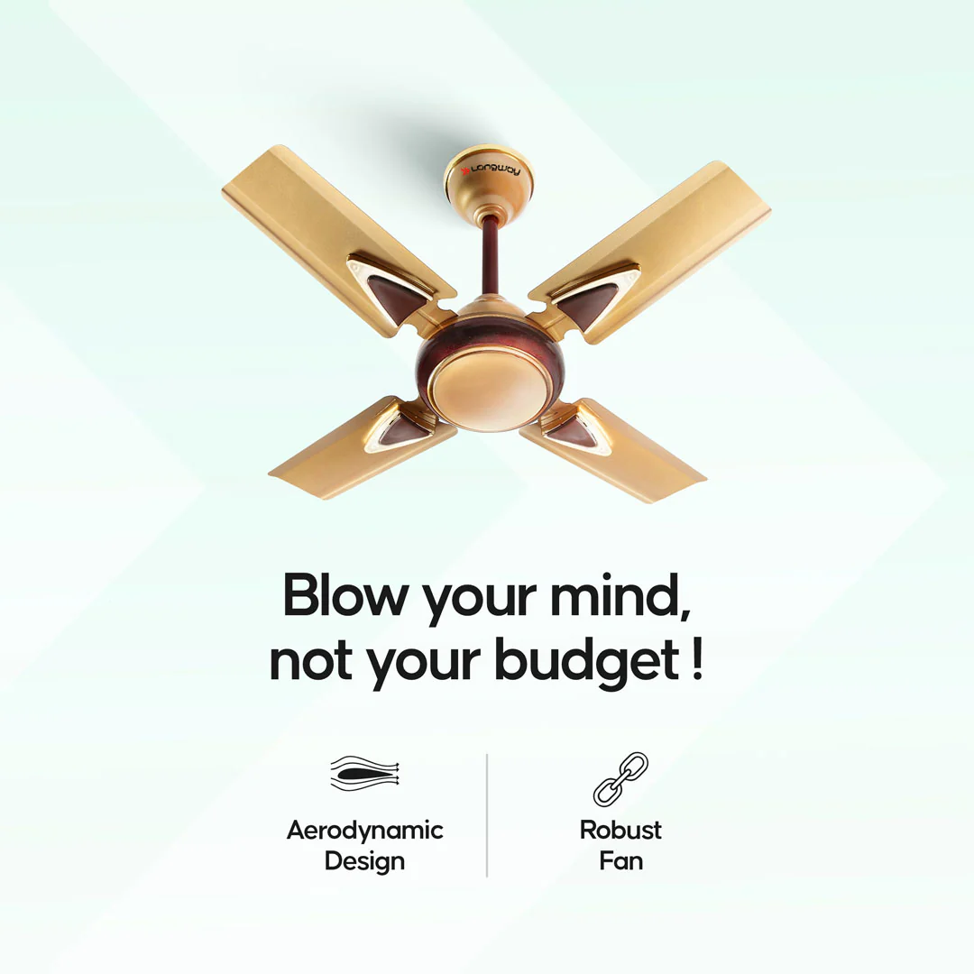 Longway Starlite-1 P1 600 mm/24 inch Ultra High Speed 4 Blade Anti-Dust Decorative Star Rated Ceiling Fan (Pack of 1) - Image 7