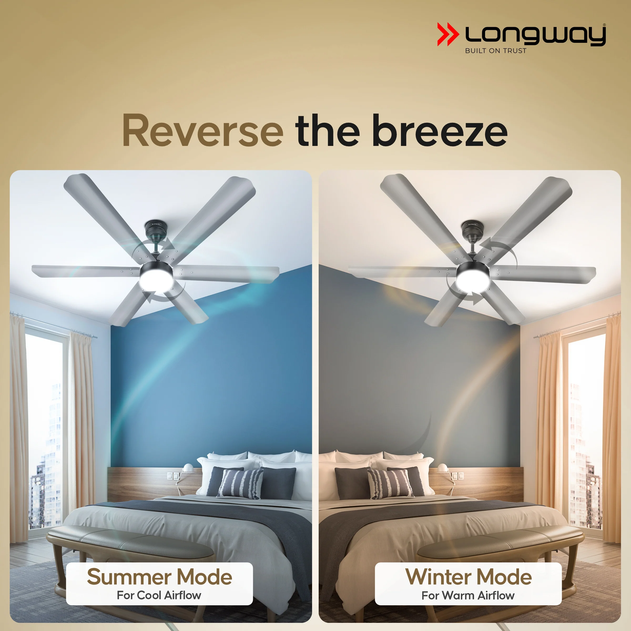 Longway Luminair 1200 mm BLDC Ceiling Fan with Remote Control & LED Light | BEE 5 Star Rated Energy Efficient | Ultra High Speed 6 Blade Anti-Dust Decorative Ceiling Fan | 5 Years Warranty (Steel Gray, Pack of 1) - Image 9