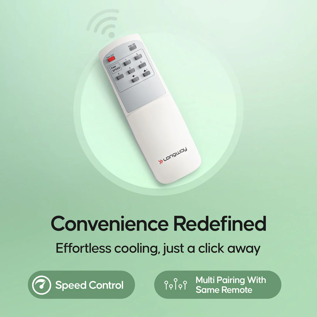 Longway Creta P1 600 mm/24 inch Ultra High Speed 4 Blade Anti-Dust Decorative Star Rated Remote Controlled Ceiling Fan (Pack of 1) - Image 14